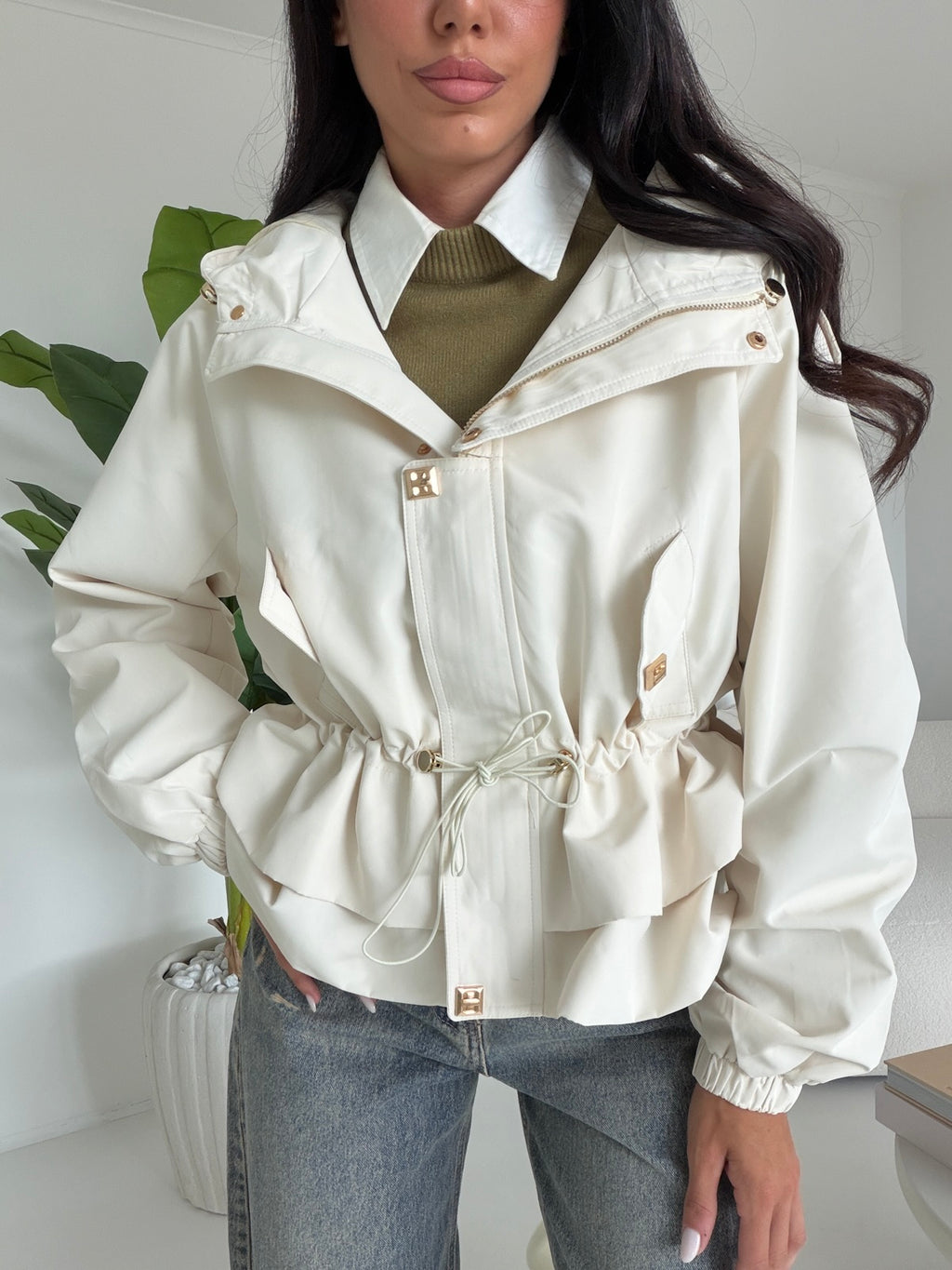 V76883-MINI PARKA MILK