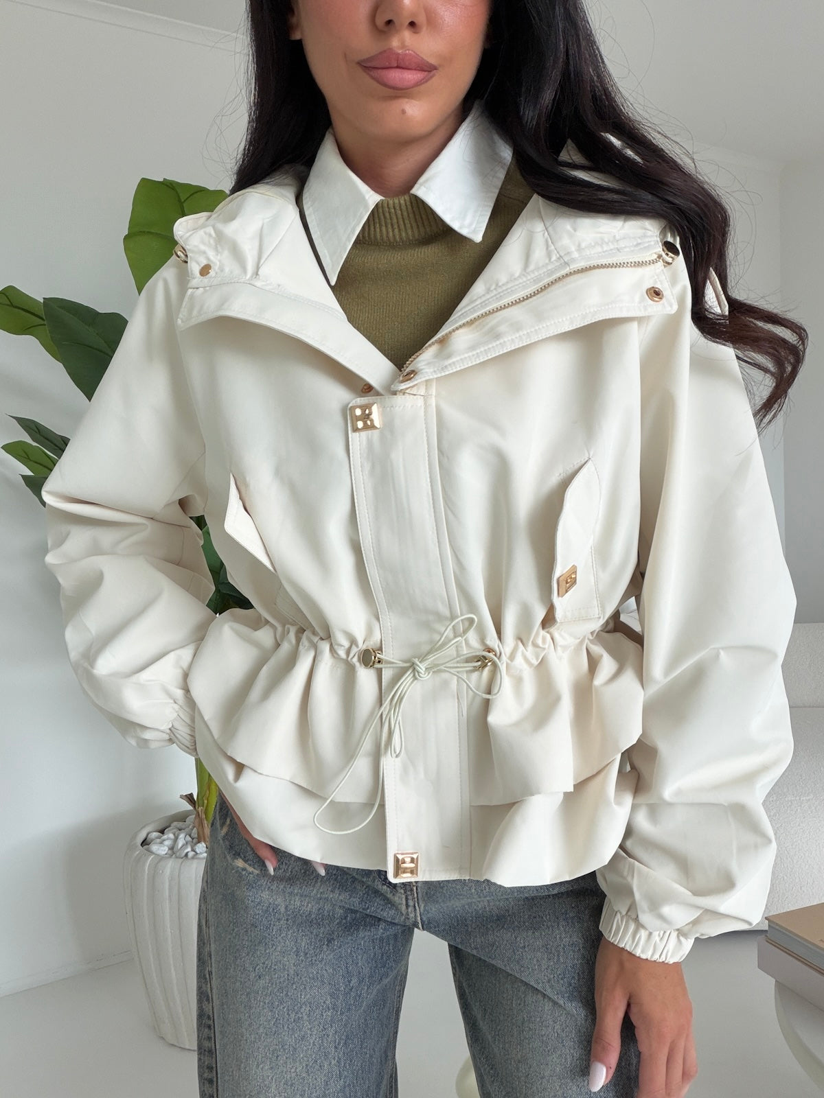 V76883-MINI PARKA MILK