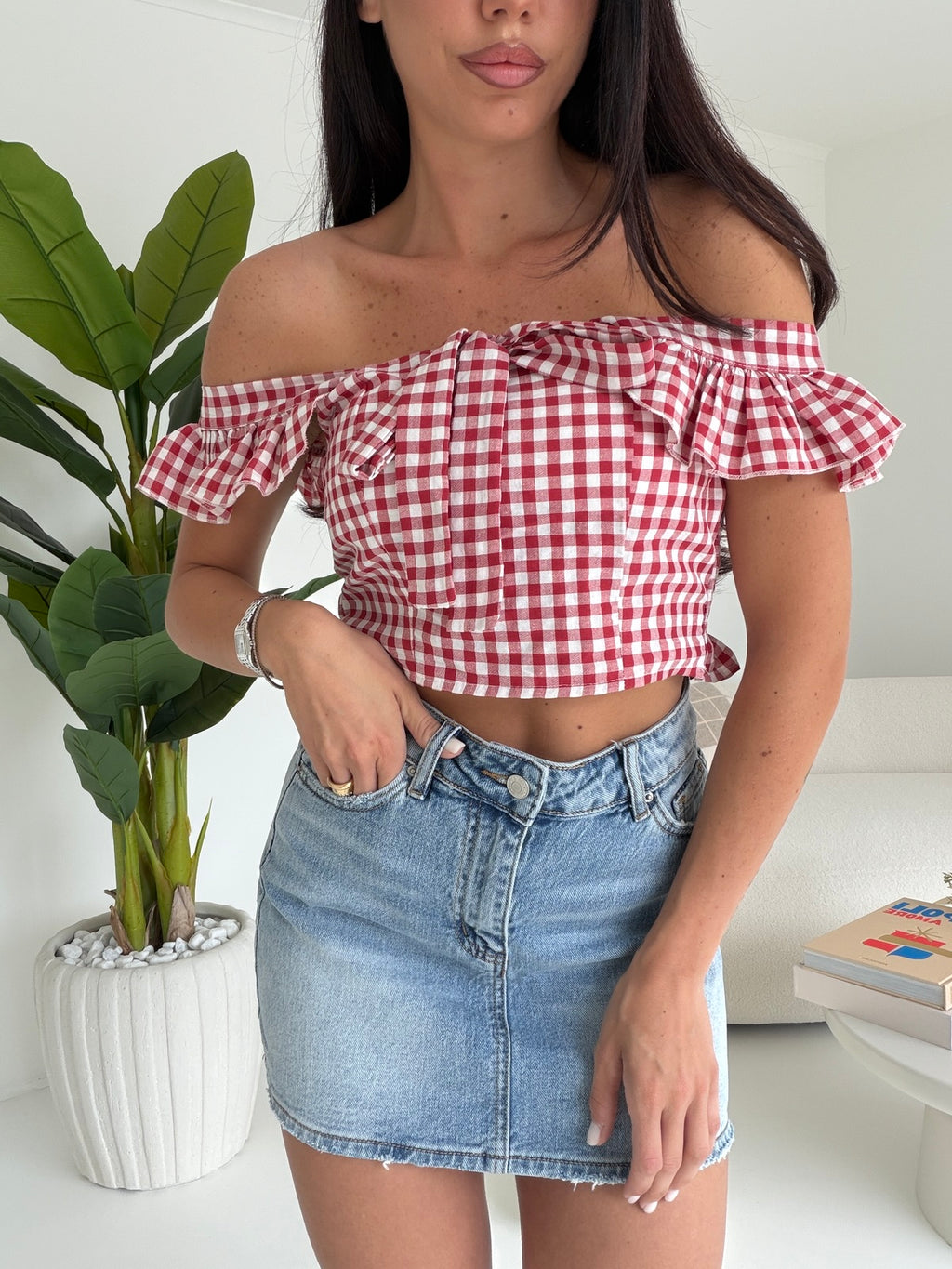 959-BLUSA QUADRETTI CHERRY