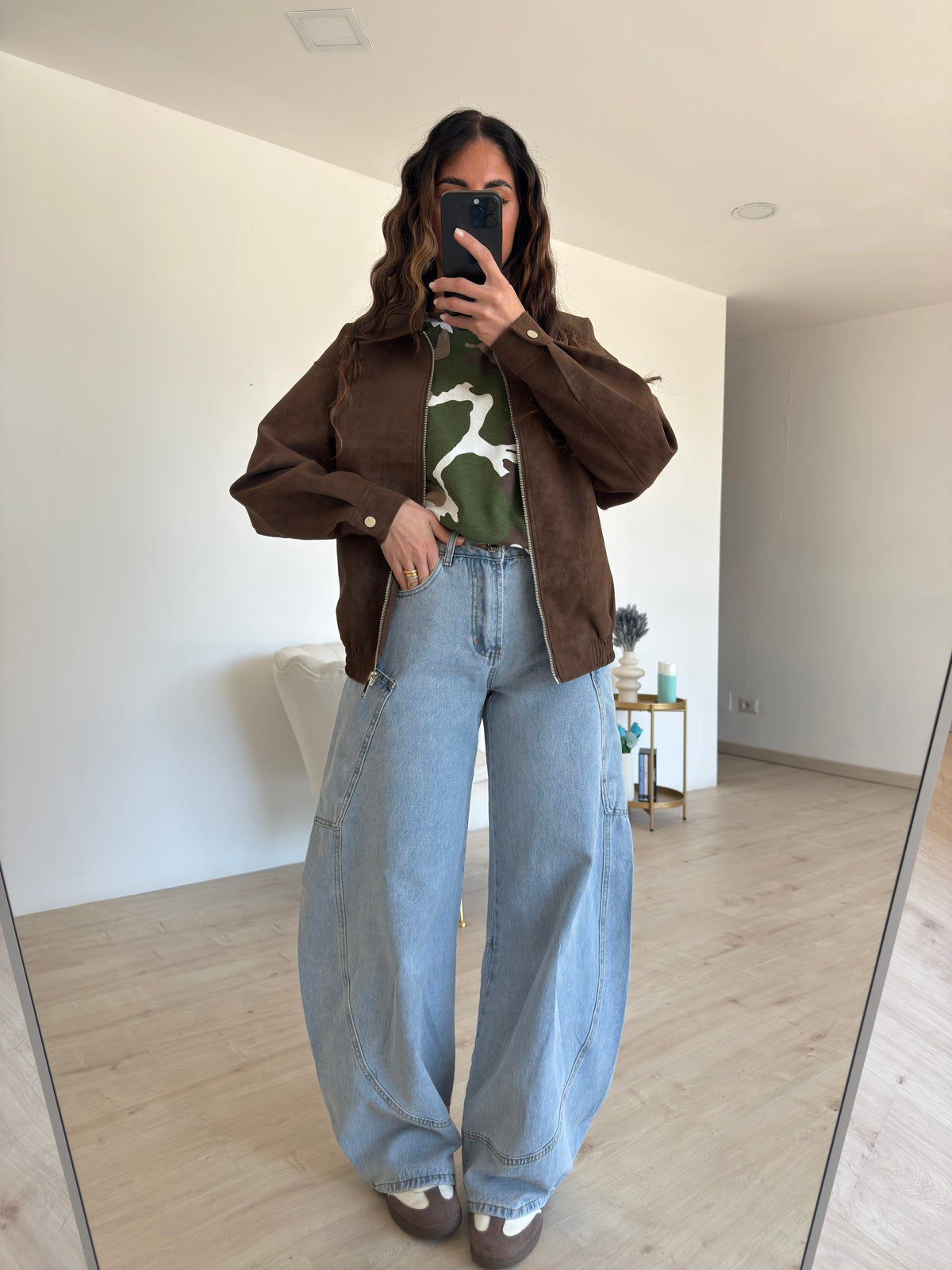 3539-BOMBER IN SUEDE CHOCO