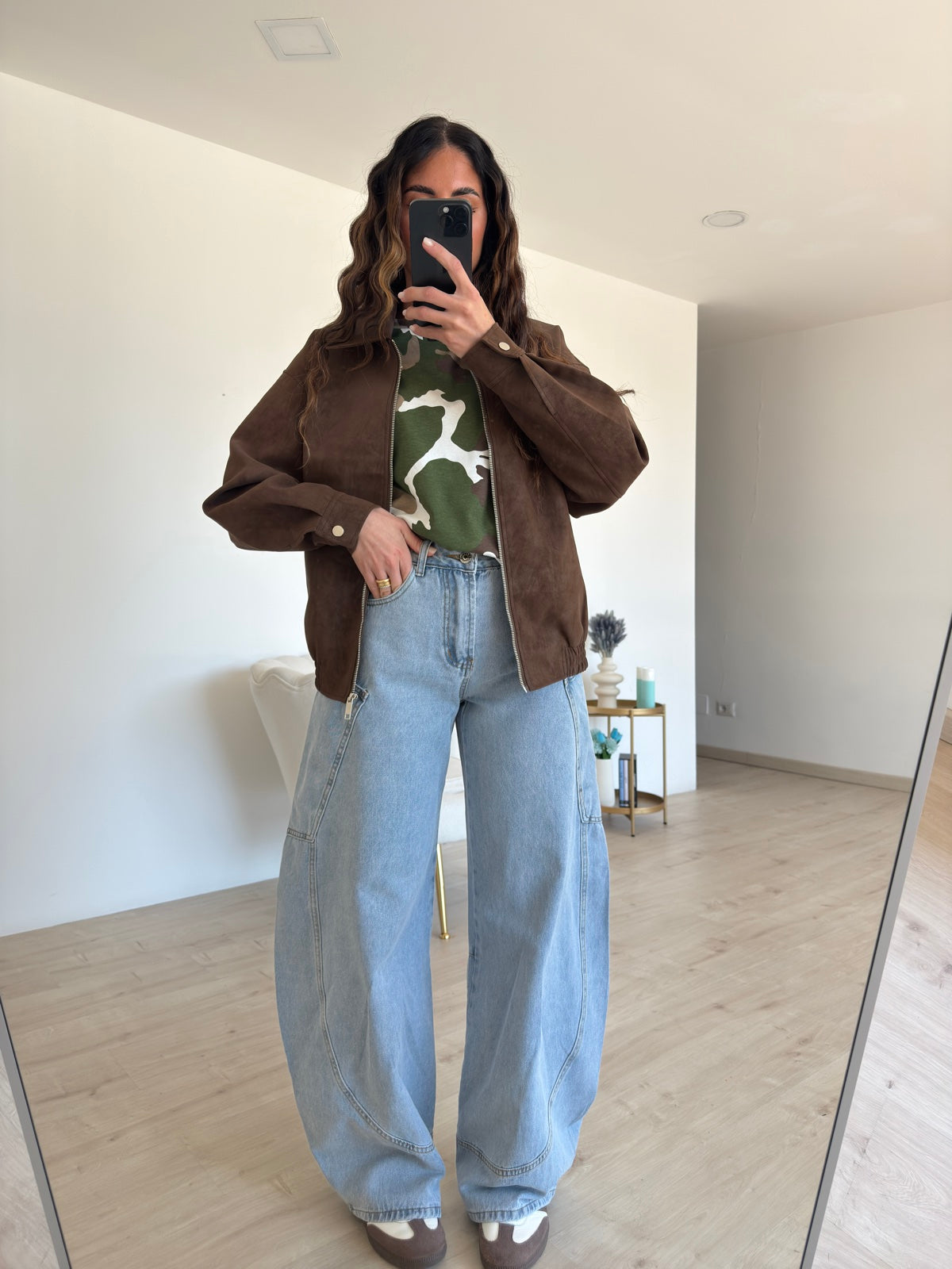 3539-BOMBER IN SUEDE CHOCO