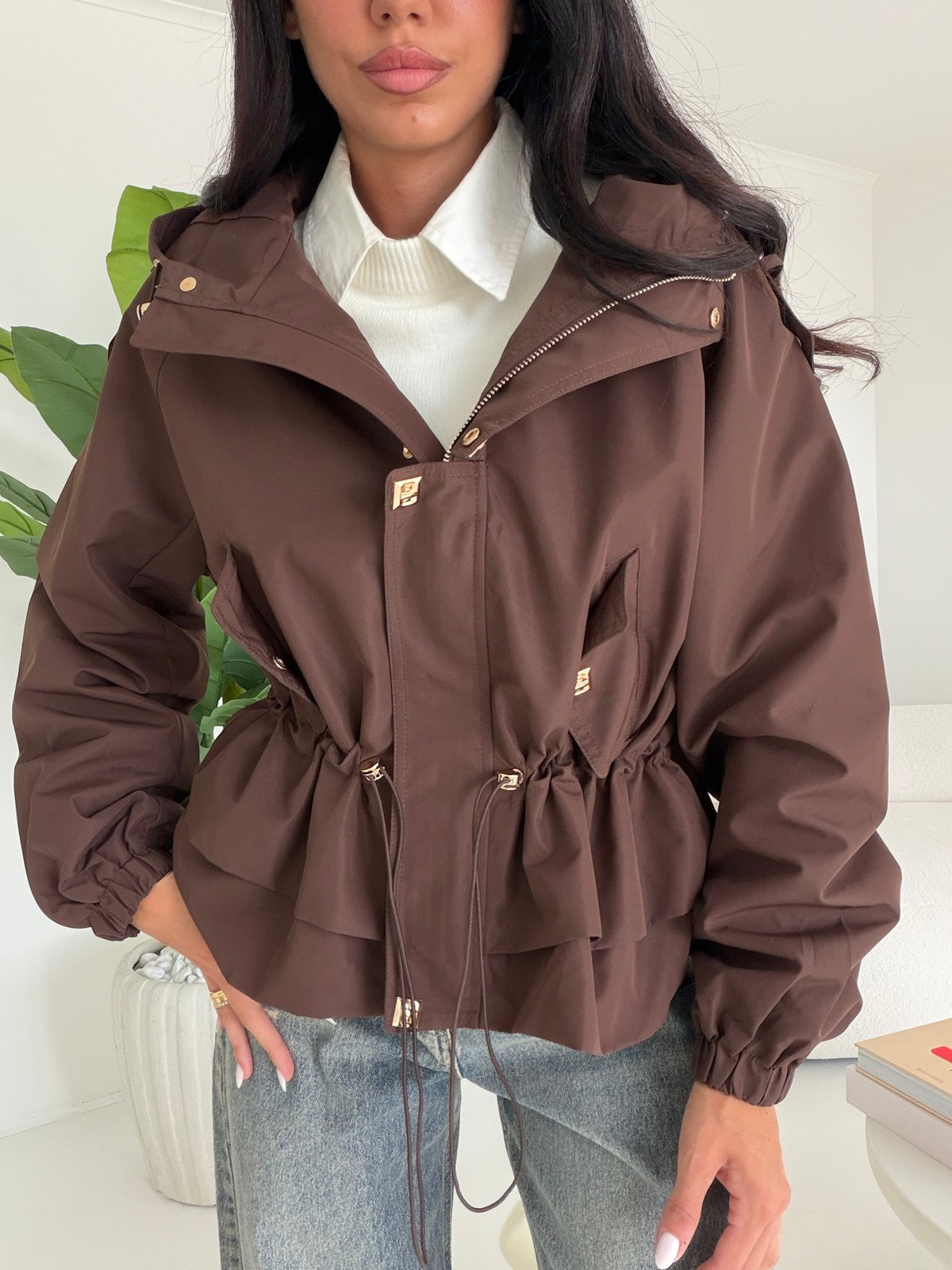 V76883-MINI PARKA CHOCO