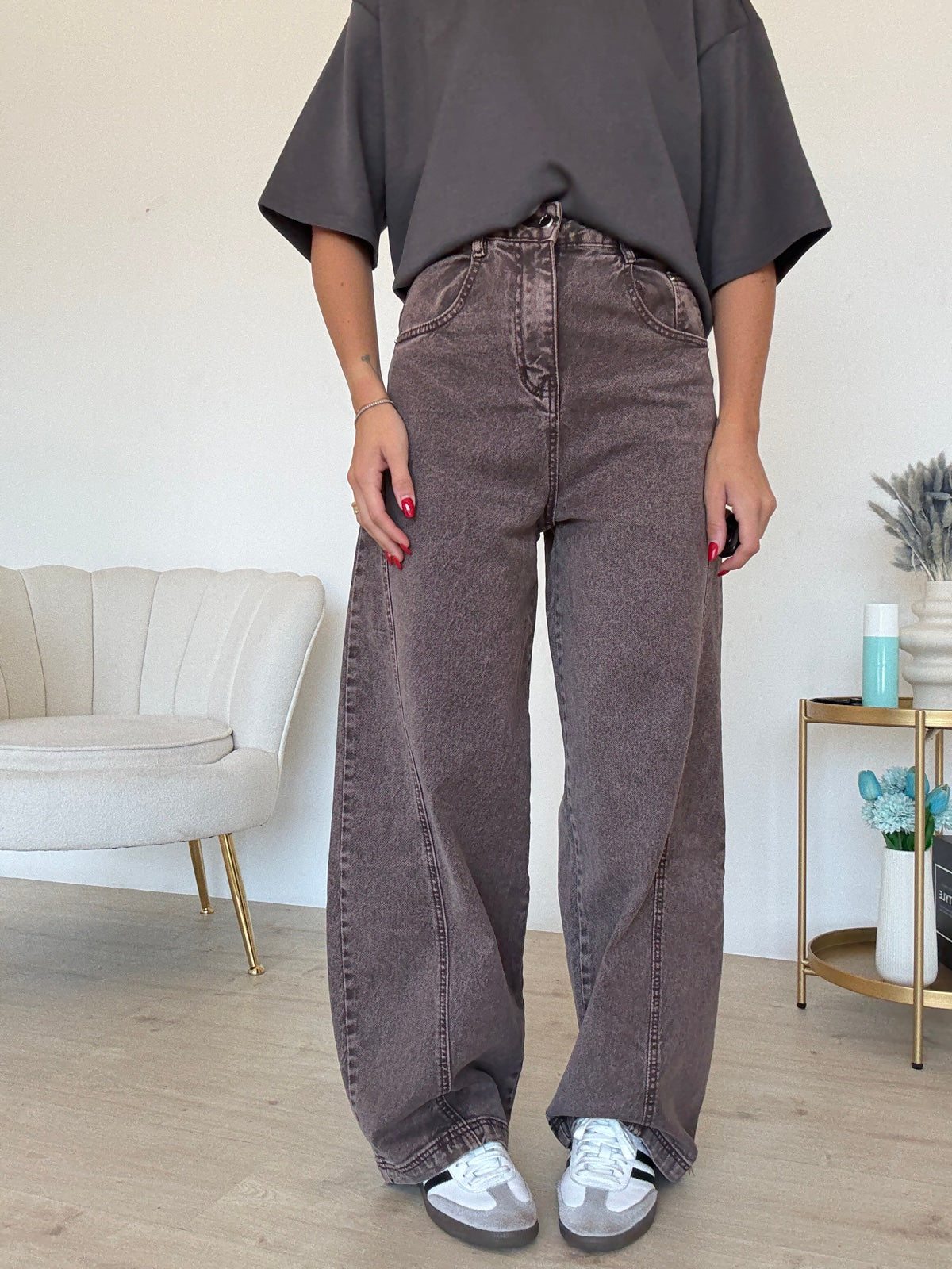 V5082-JEANS SLOUCHY MARMO