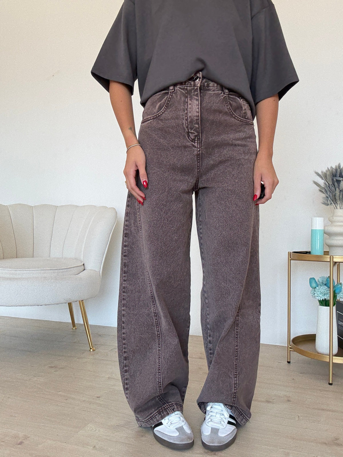 V5082-JEANS SLOUCHY MARMO