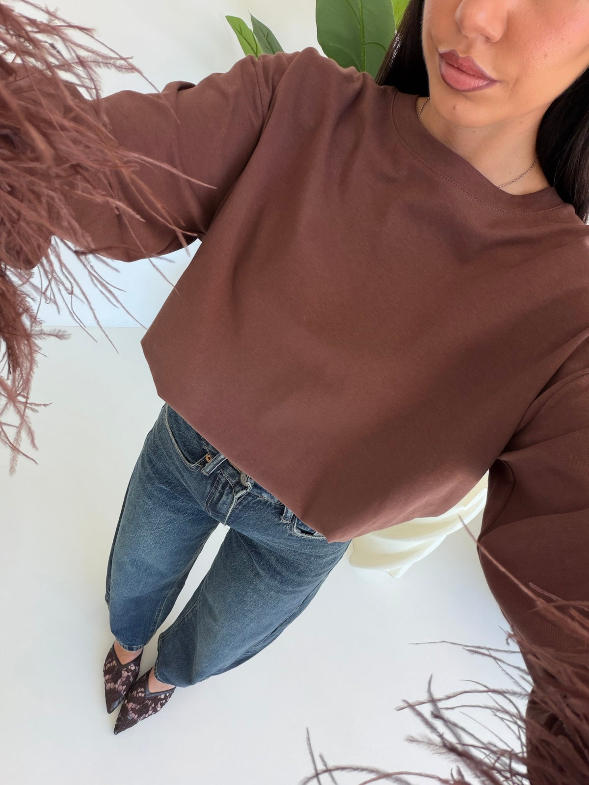 17325-MAGLIA PLUME CHOCO