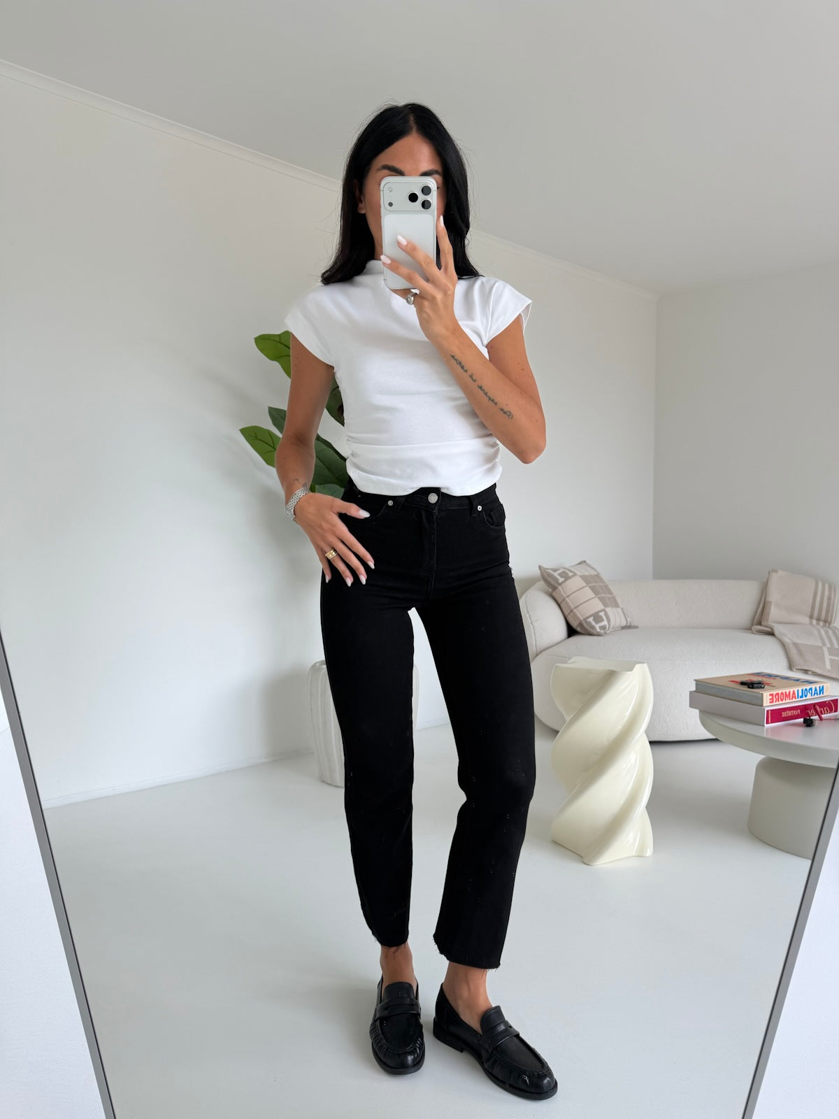 9303-JEANS TAGLIO VIVO NERO