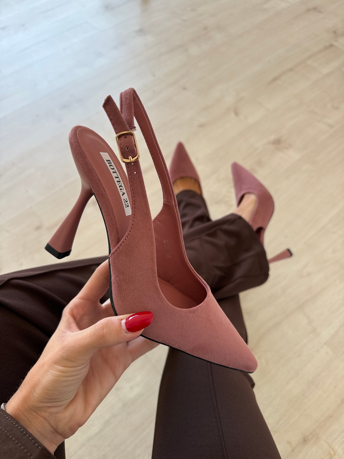 G28-GIULIA SLINGBACK IN SUEDE PINK