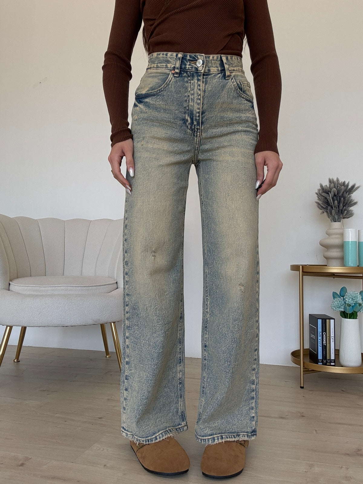 H3650-JEANS PALAZZO SABBIATO
