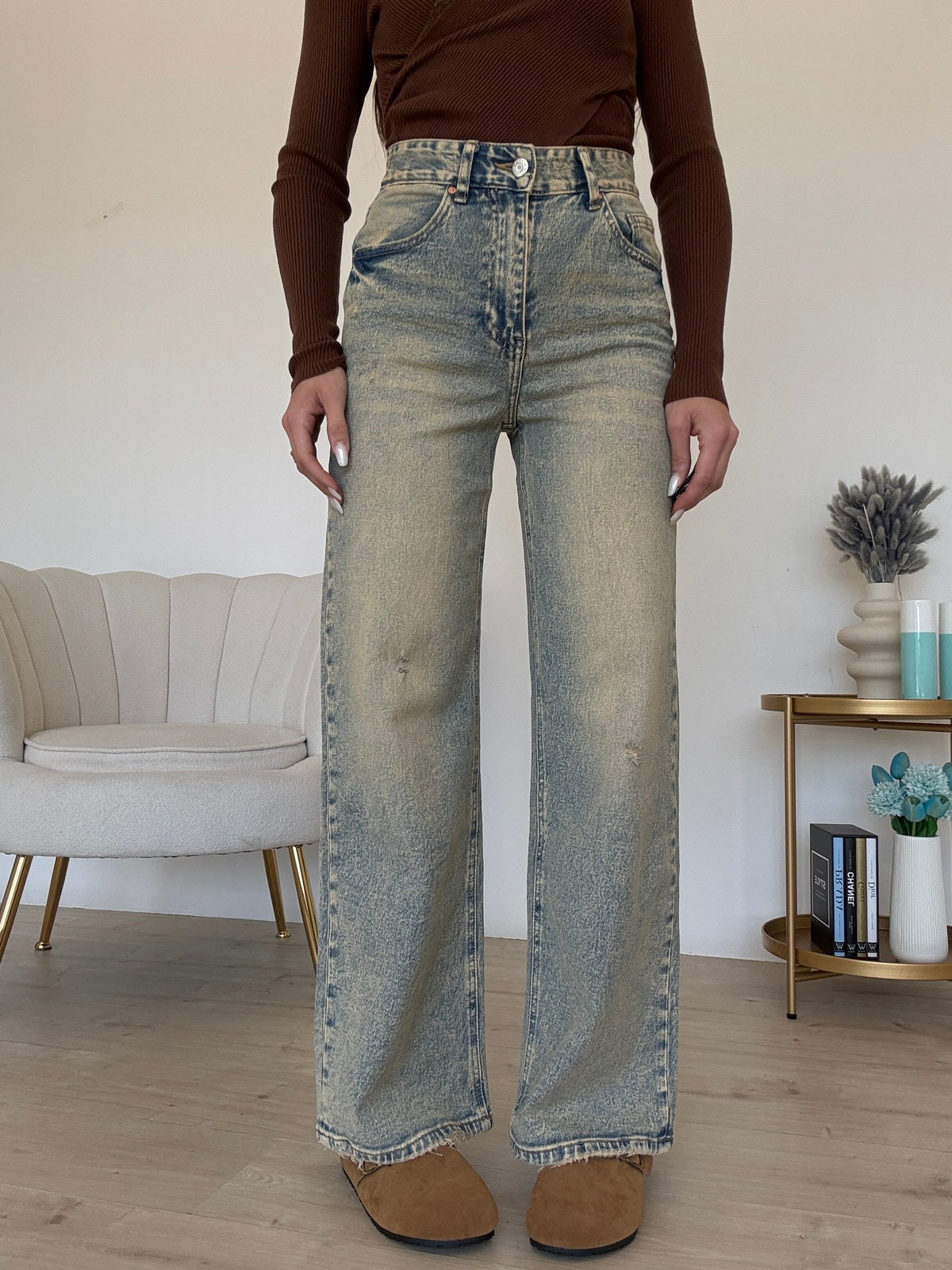 H3650-JEANS PALAZZO SABBIATO