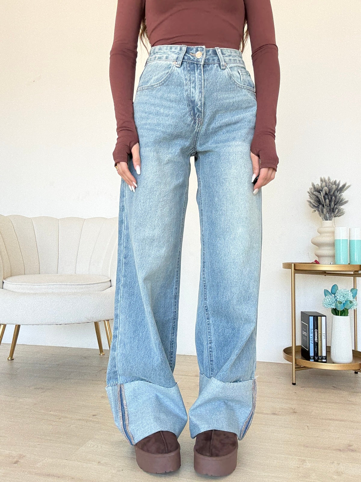 A3336-JEANS PIEGONE EXTRA DENIM CHIARO