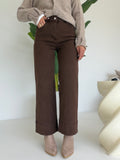 Y16039-L4-JEANS PALAZZO CROP CHOCO