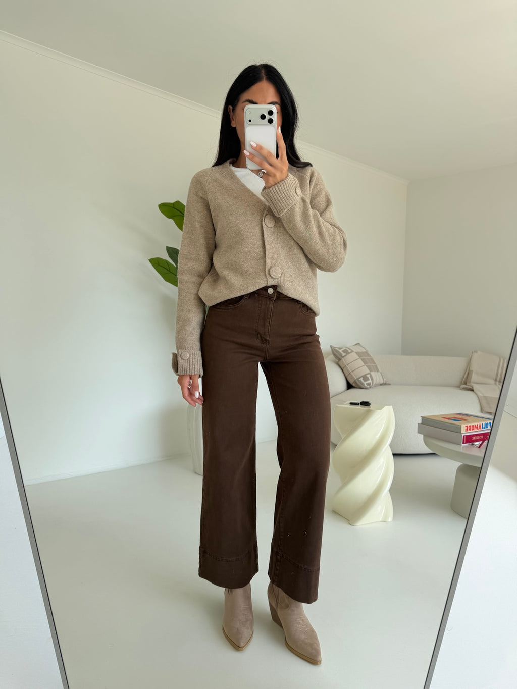 Y16039-L4-JEANS PALAZZO CROP CHOCO