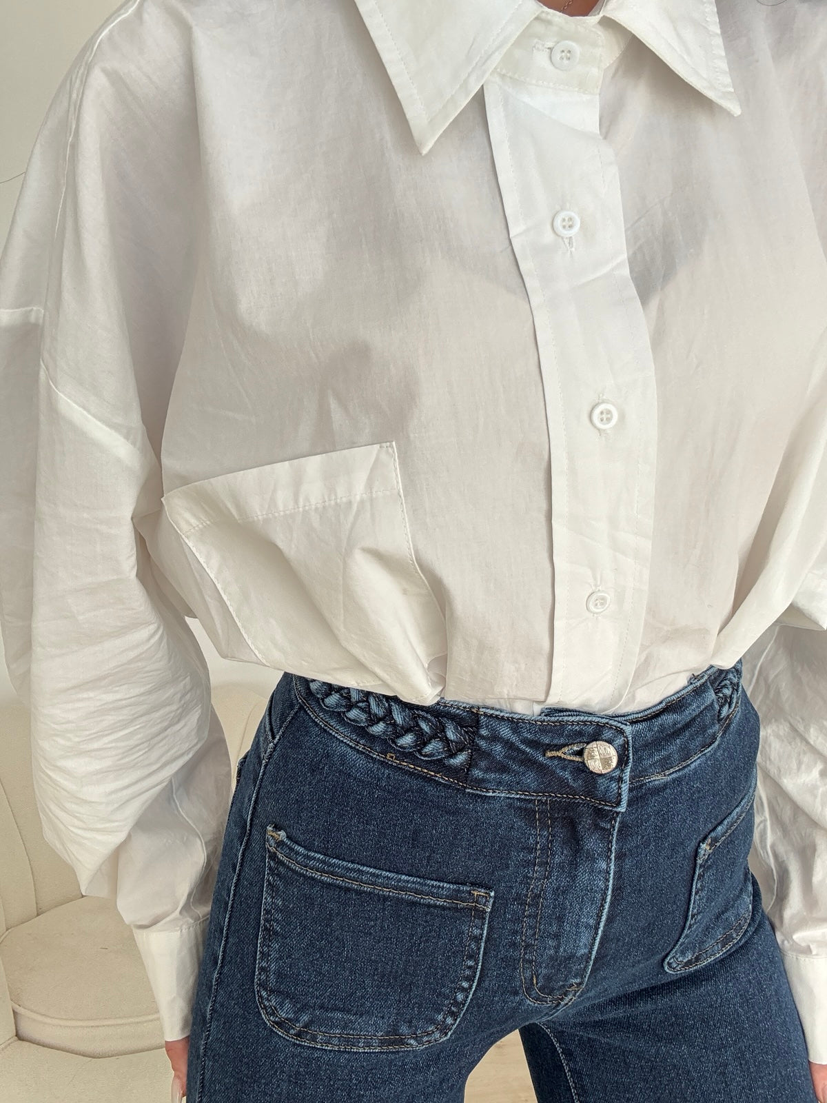Y6337-D-JEANS GAMBA DRITTA TRECCE DENIM