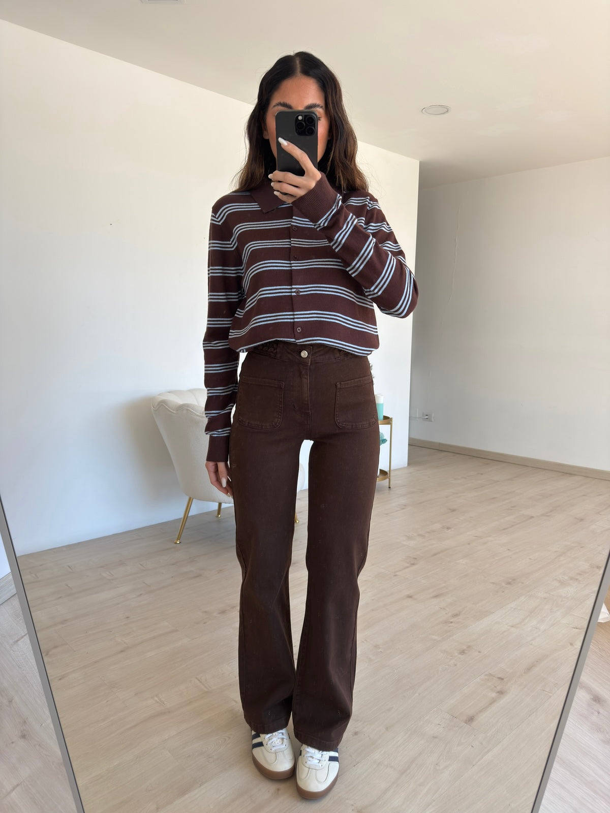 Y633174-JEANS GAMBA DRITTA TRECCE CHOCO