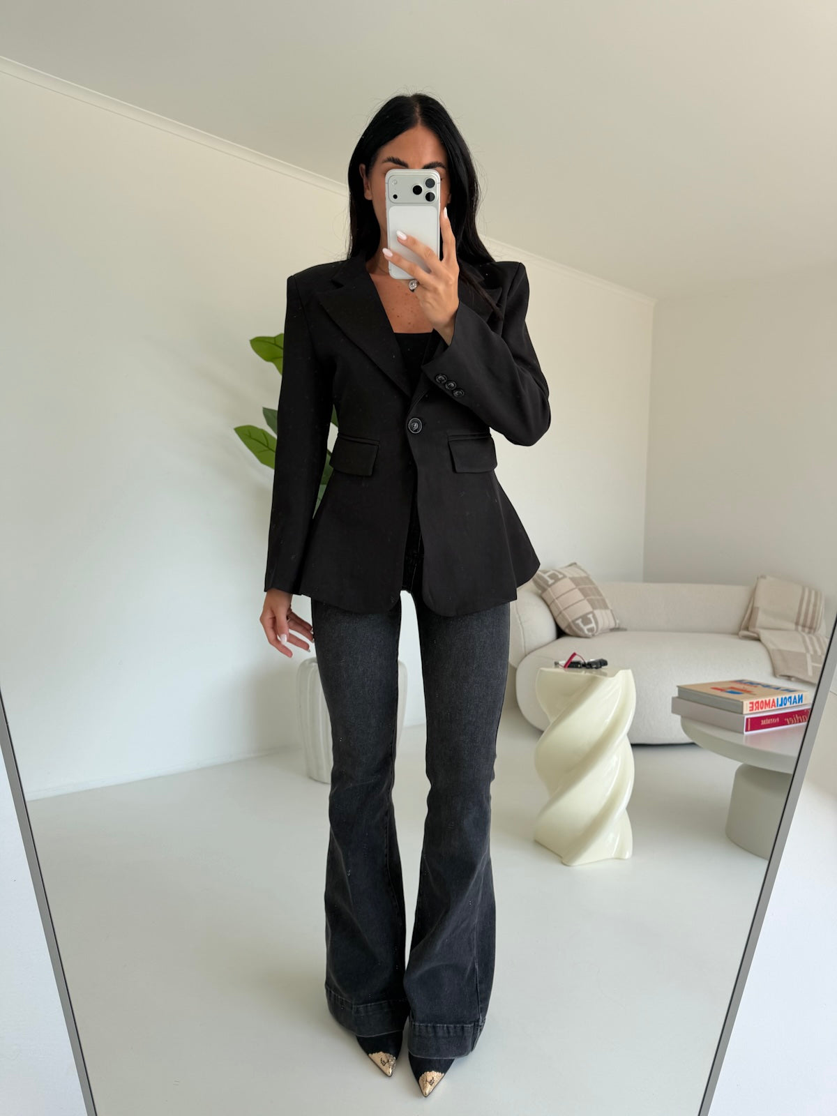K818-KM3560-11-JEANS A ZAMPA MARMO NERO