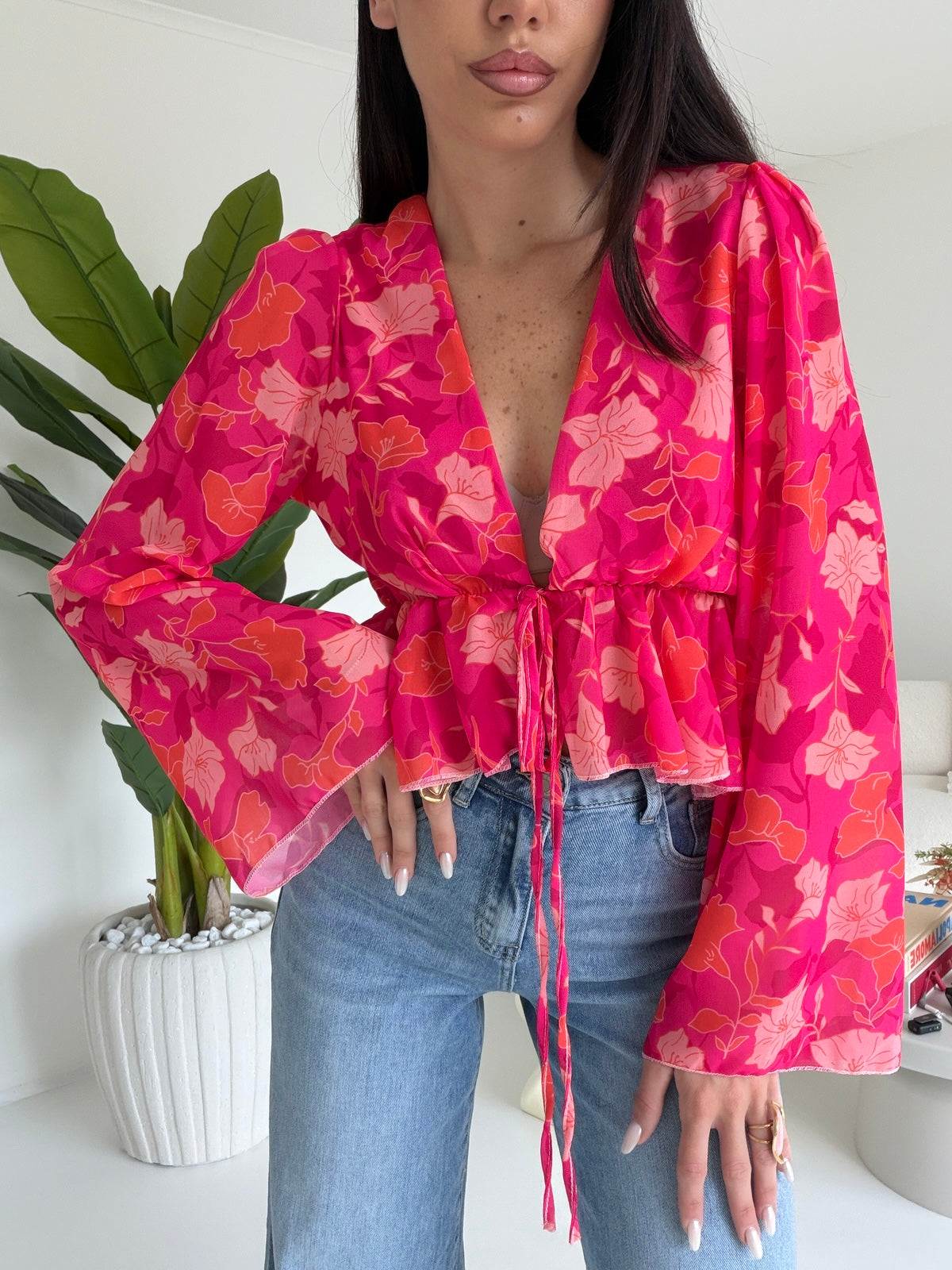 29073-BLUSA FLOWER FUCSIA