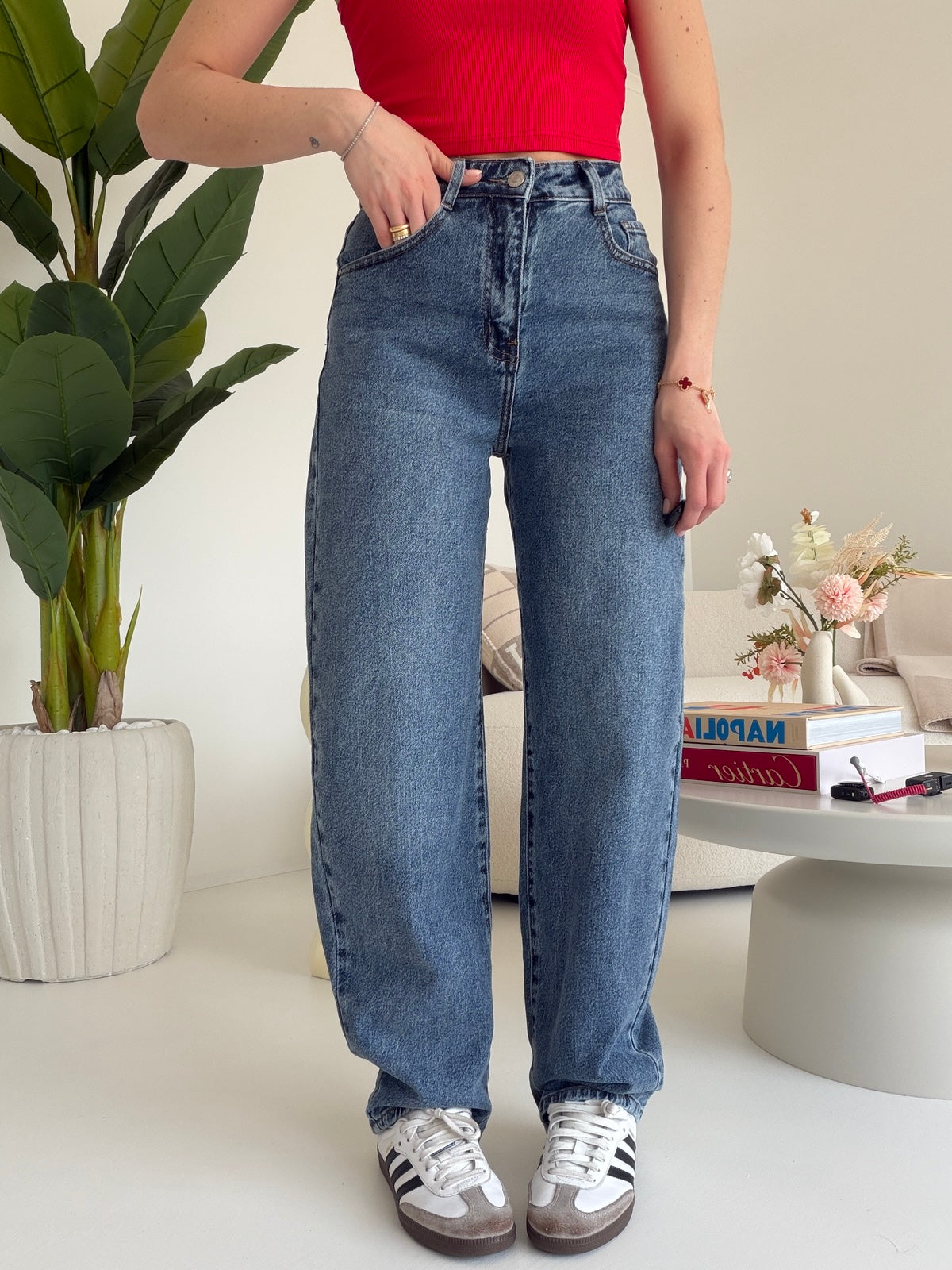 Y5521-JEANS BARELL TRAVEL