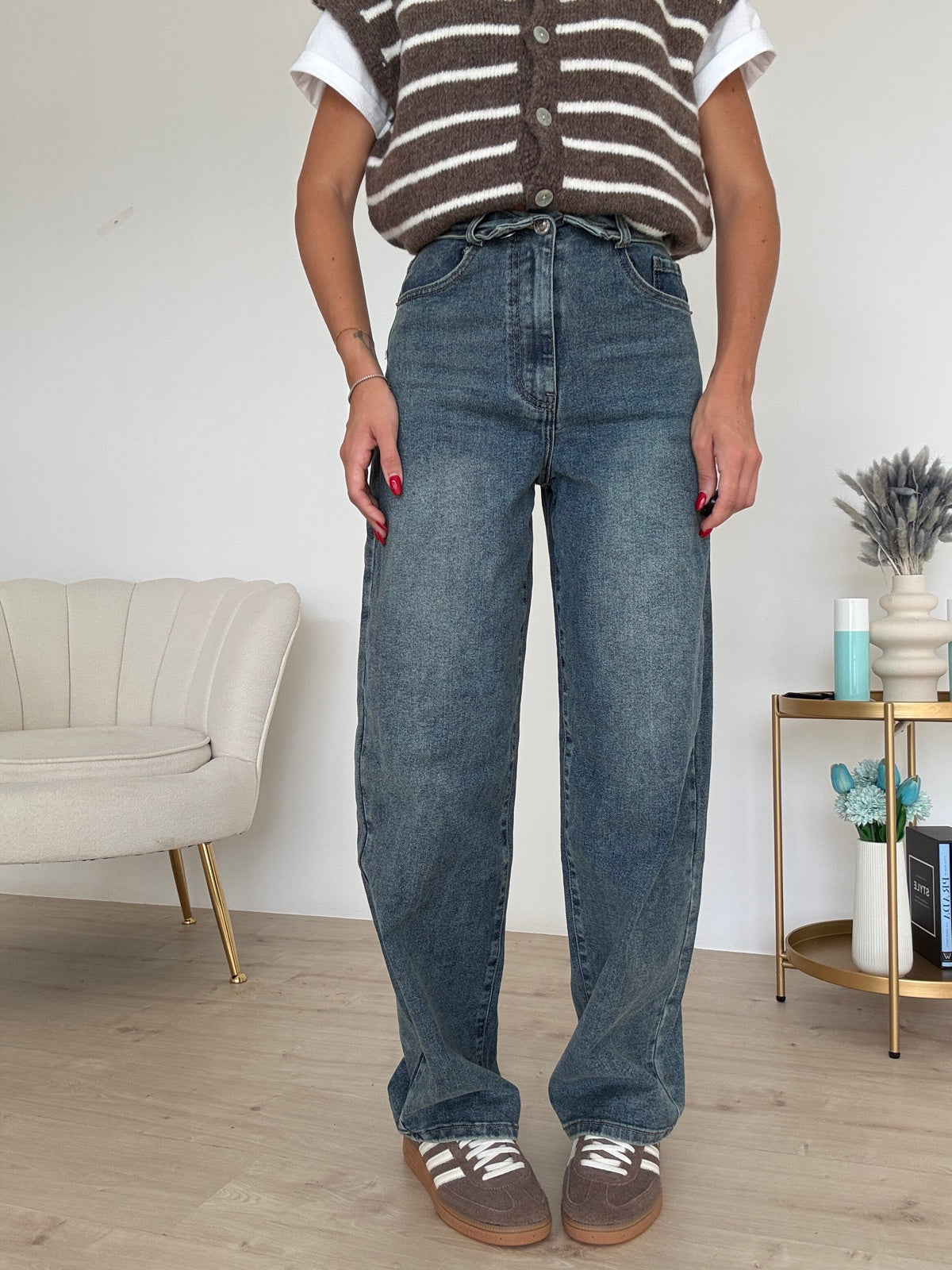 8964-JEANS SLOUCHY RISVOLTO