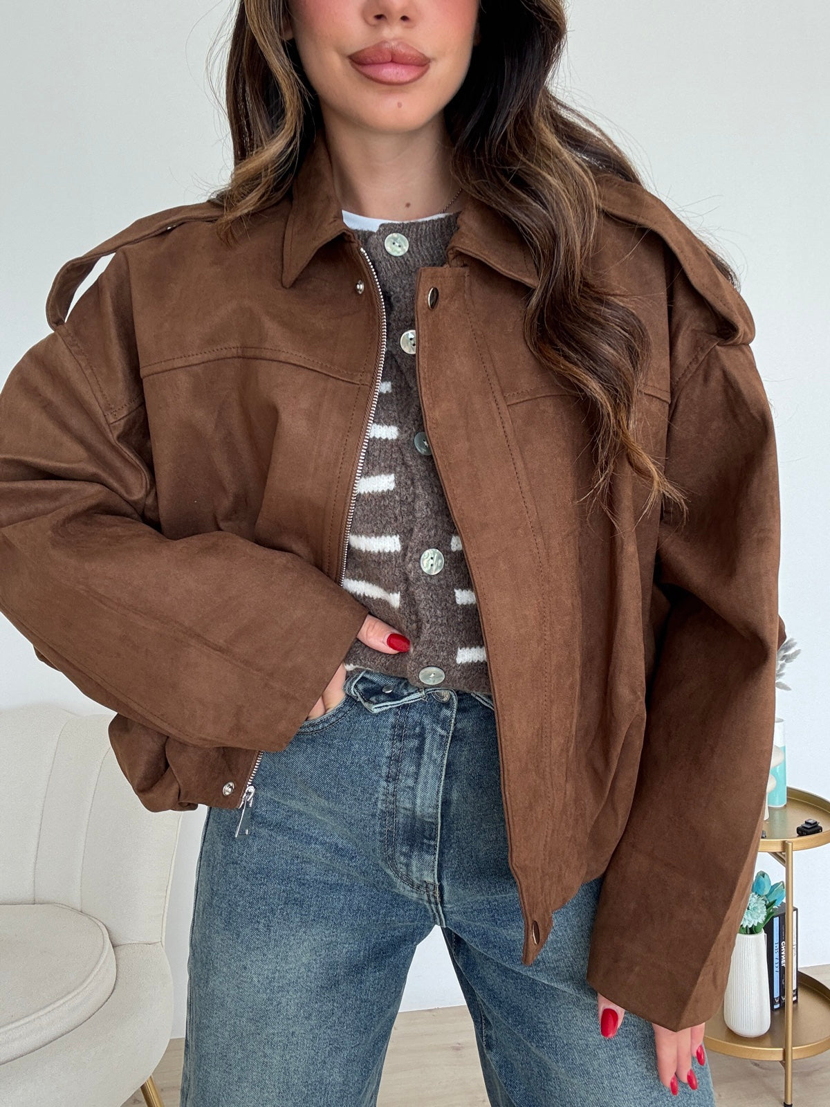 V10735-BOMBER AURY CHOCO