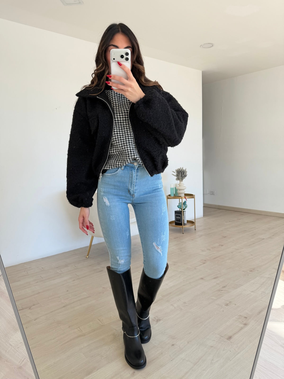 SHW8177-JEANS SKINNY FINTE ROTTURE