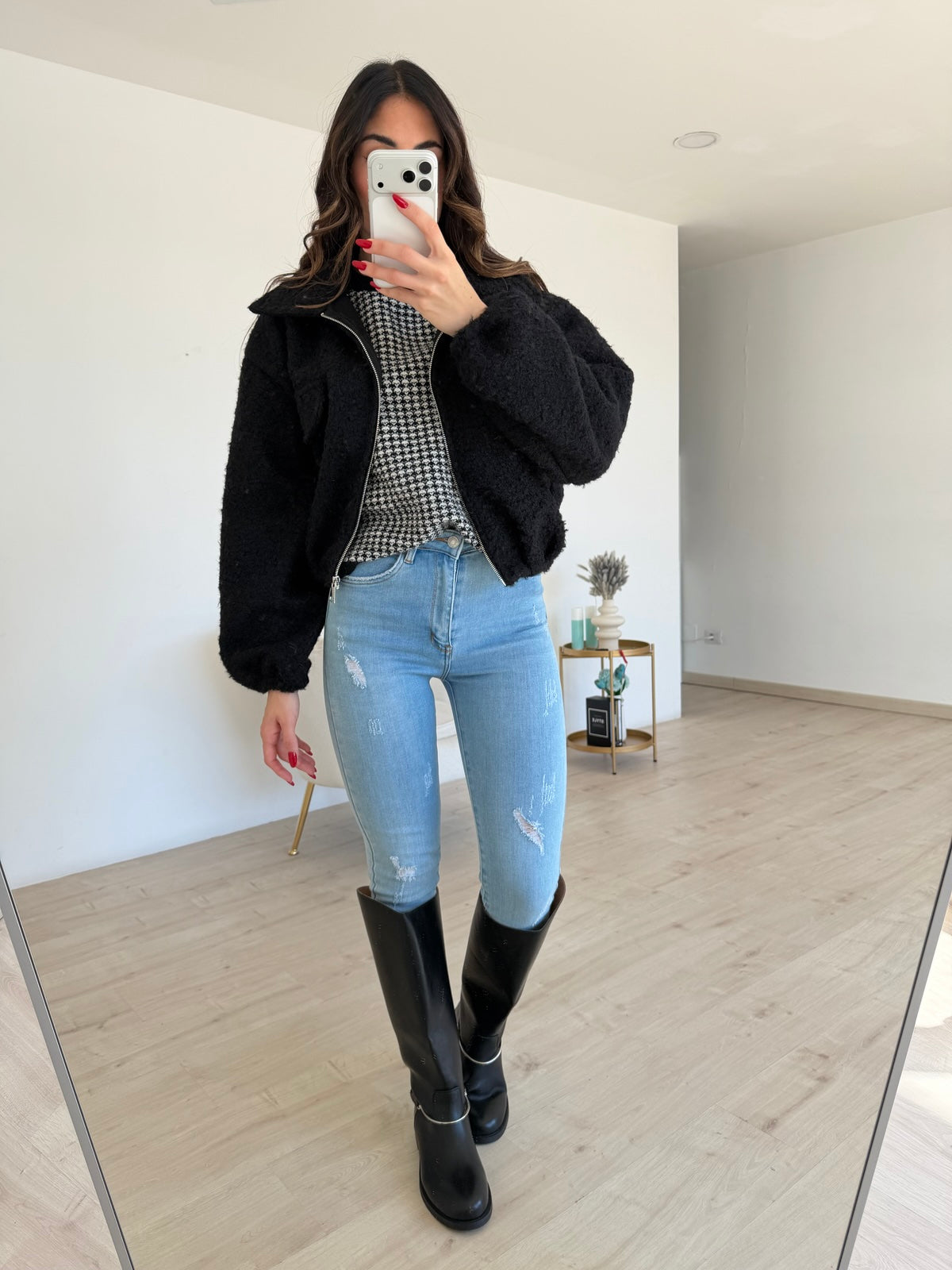 SHW8177-JEANS SKINNY FINTE ROTTURE