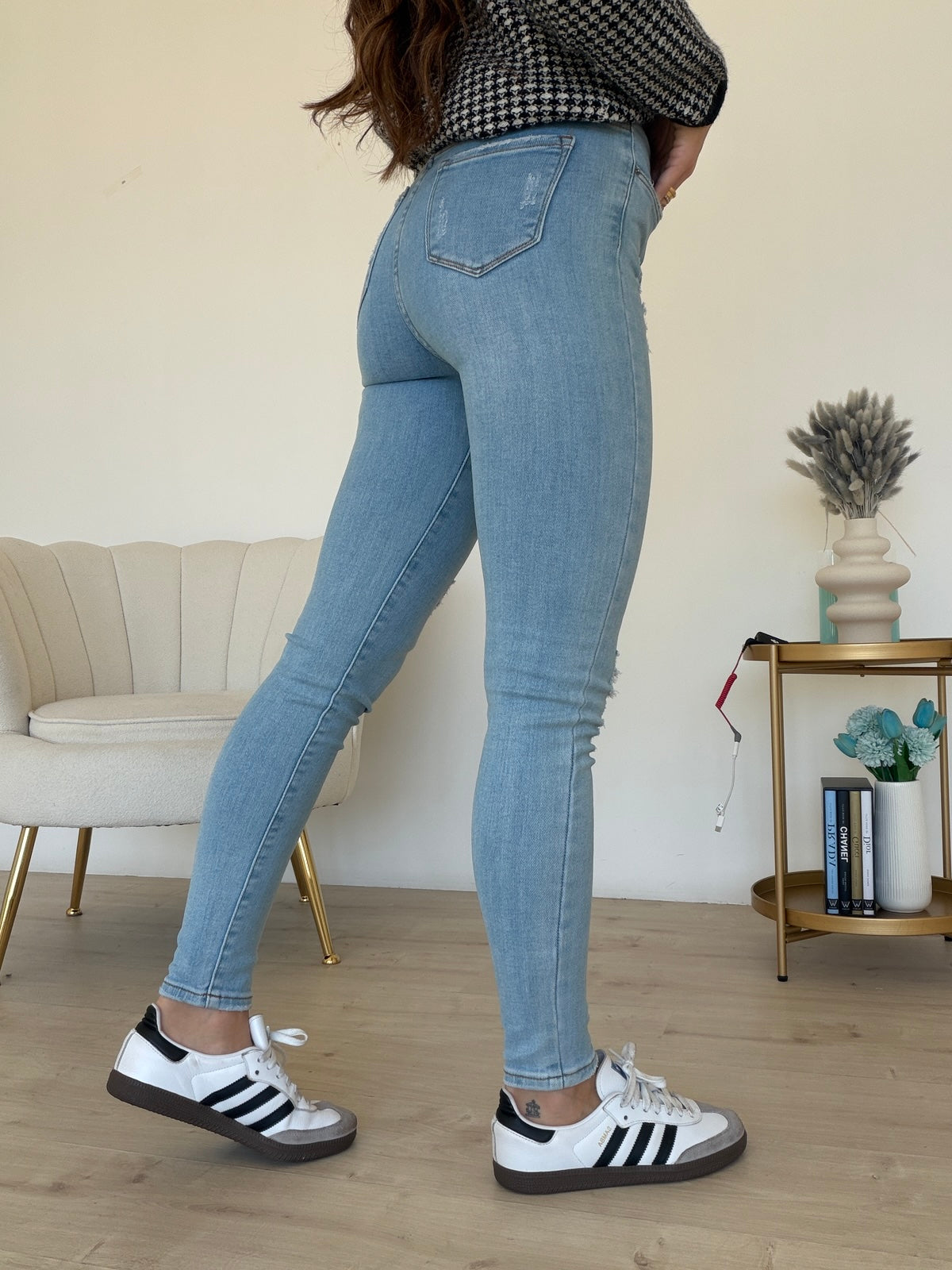 SHW8177-JEANS SKINNY FINTE ROTTURE