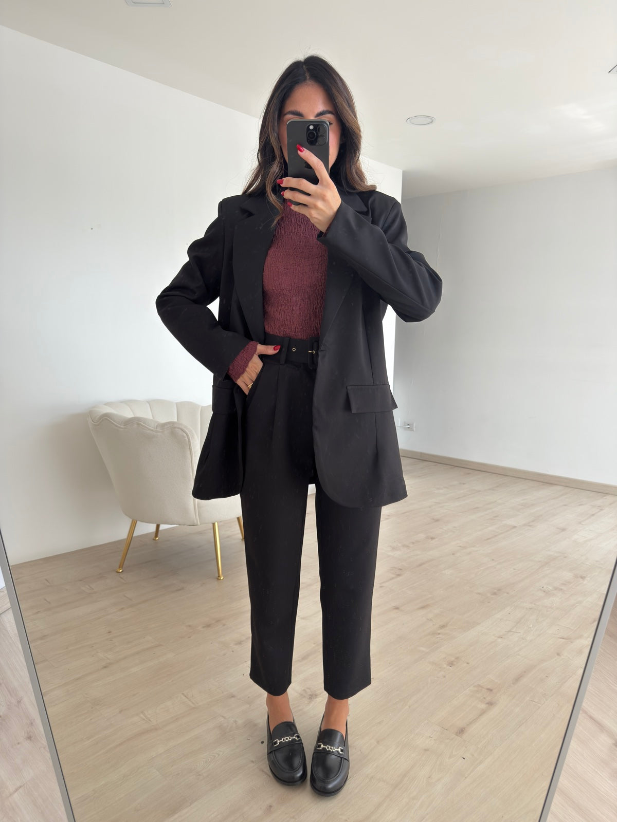 PANTALONE CON CINTURA NERO