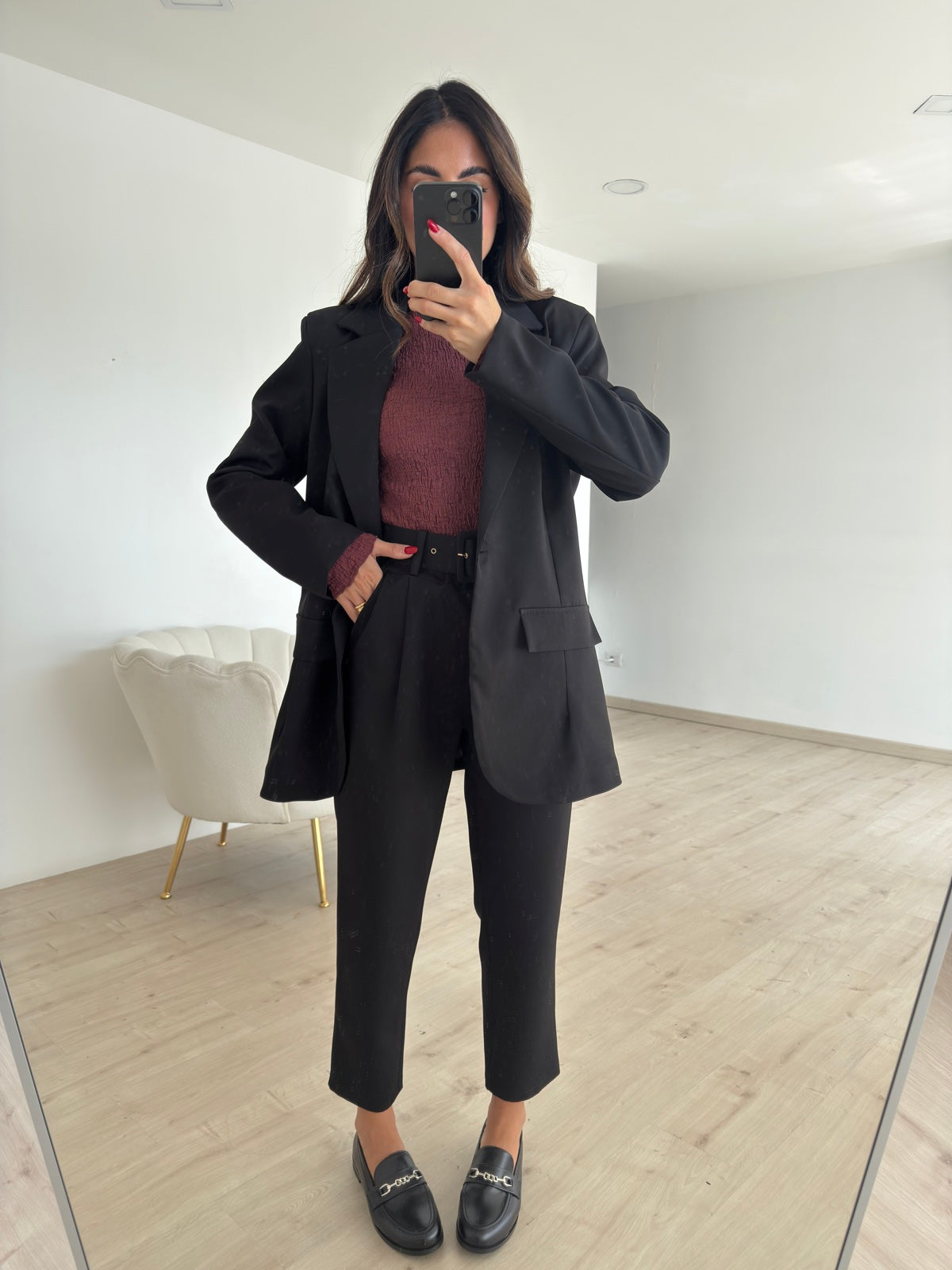 PANTALONE CON CINTURA NERO