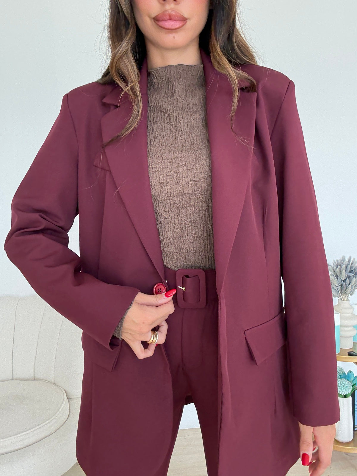 BLAZER OVERSIZE BORDEAUX