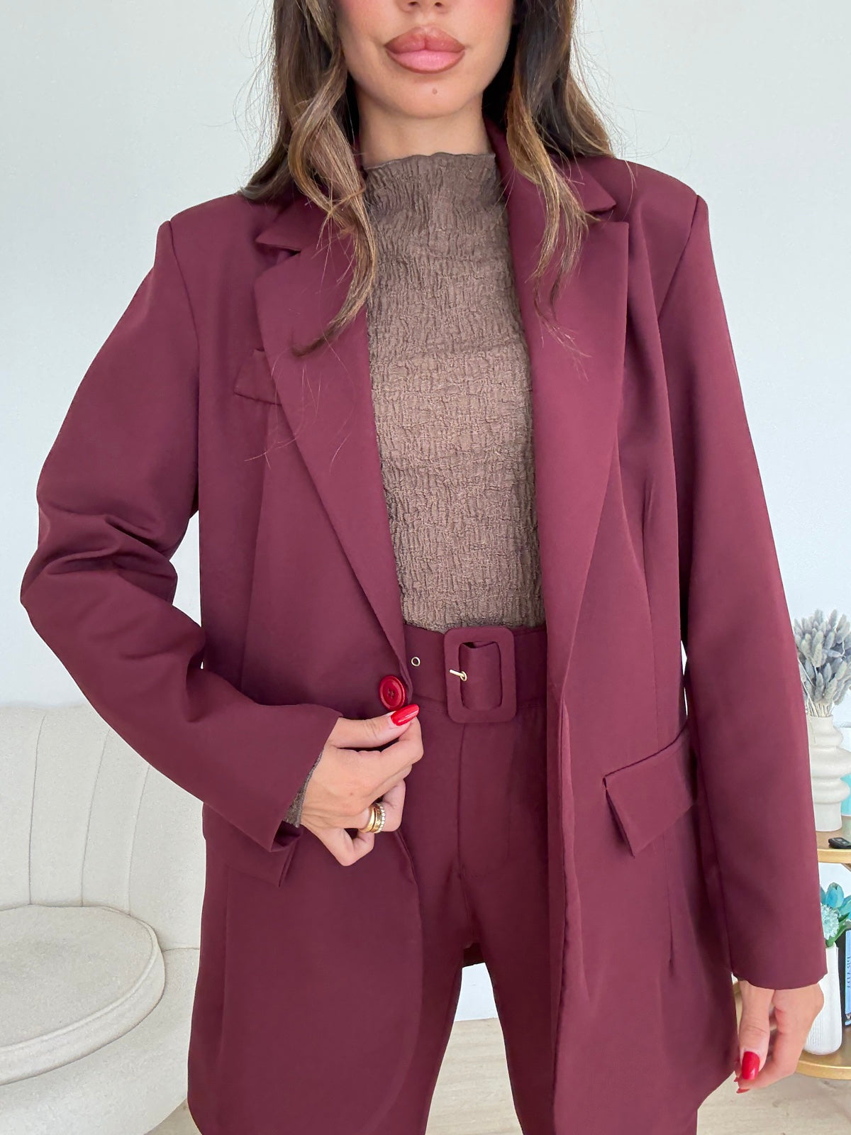 BLAZER OVERSIZE BORDEAUX