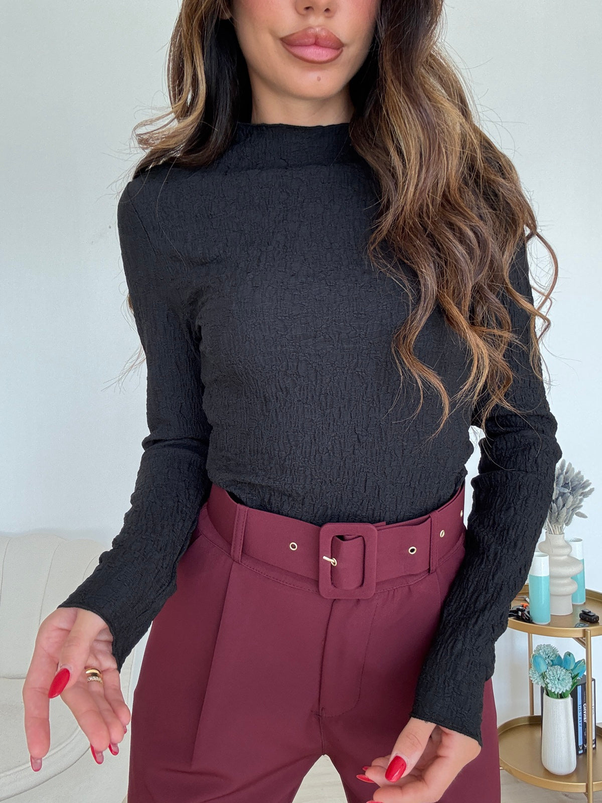 23466-MAGLIA CREPON NERA