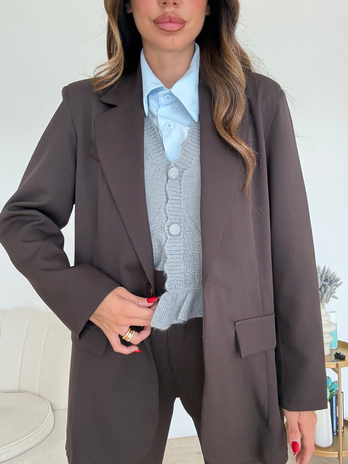 BLAZER OVERSIZE DARK CHOCO