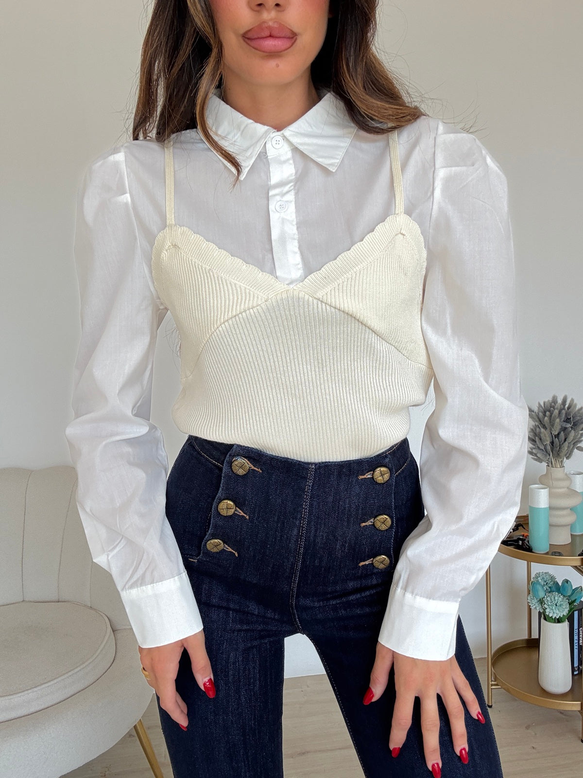7808-CAMICIA+TOP ANGELINA BURRO