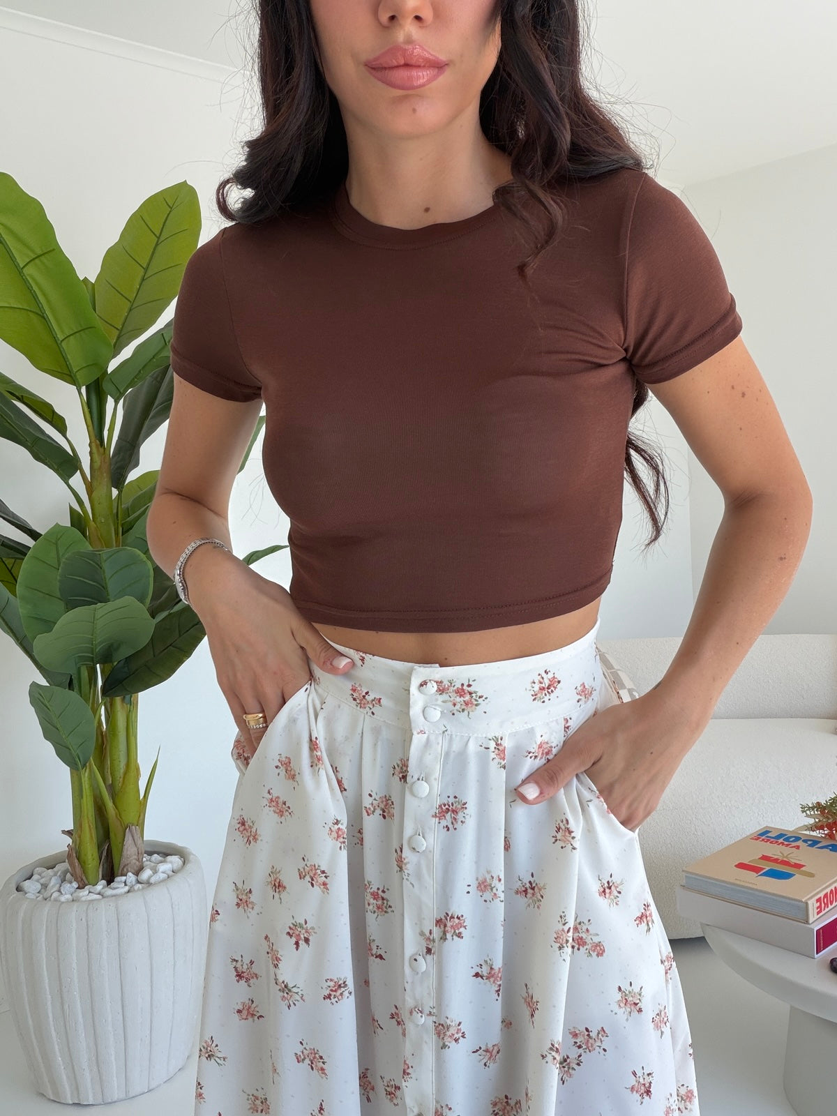 9337-MAGLIA CROP CHOCO