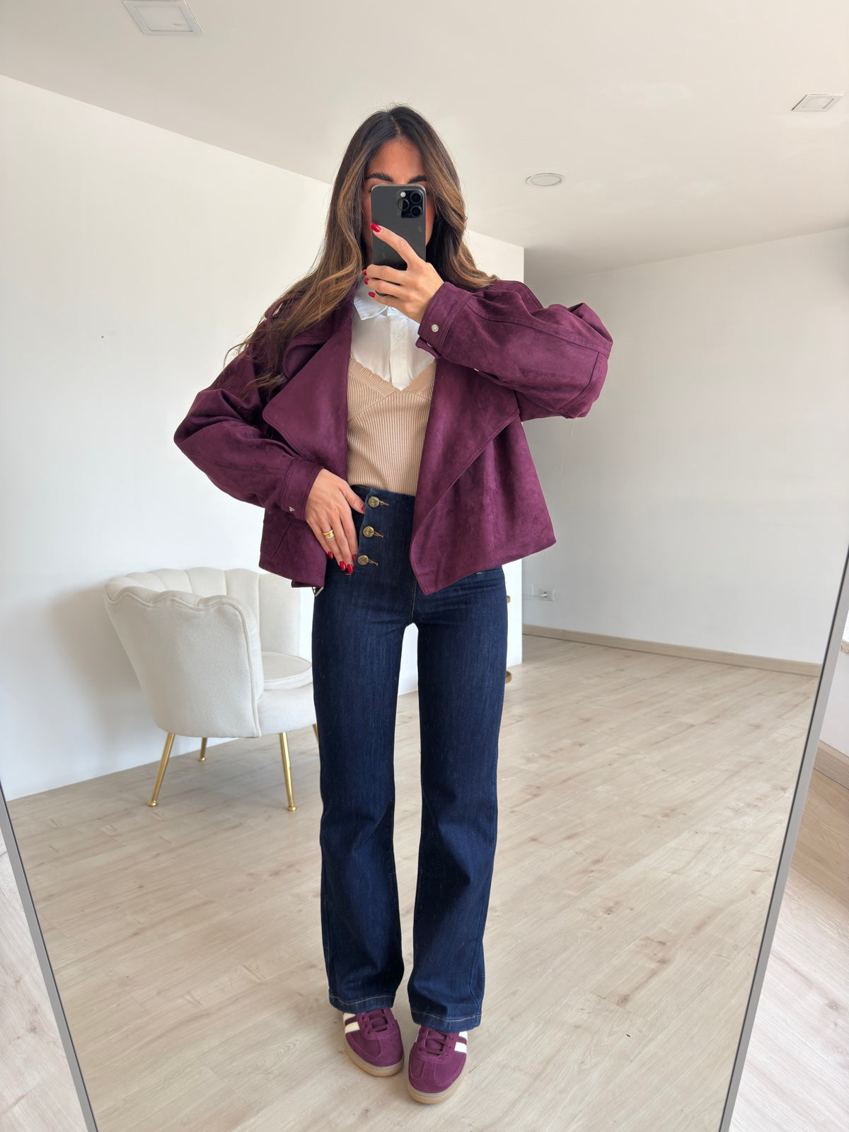 MU9121-BIKER SUEDE WINE