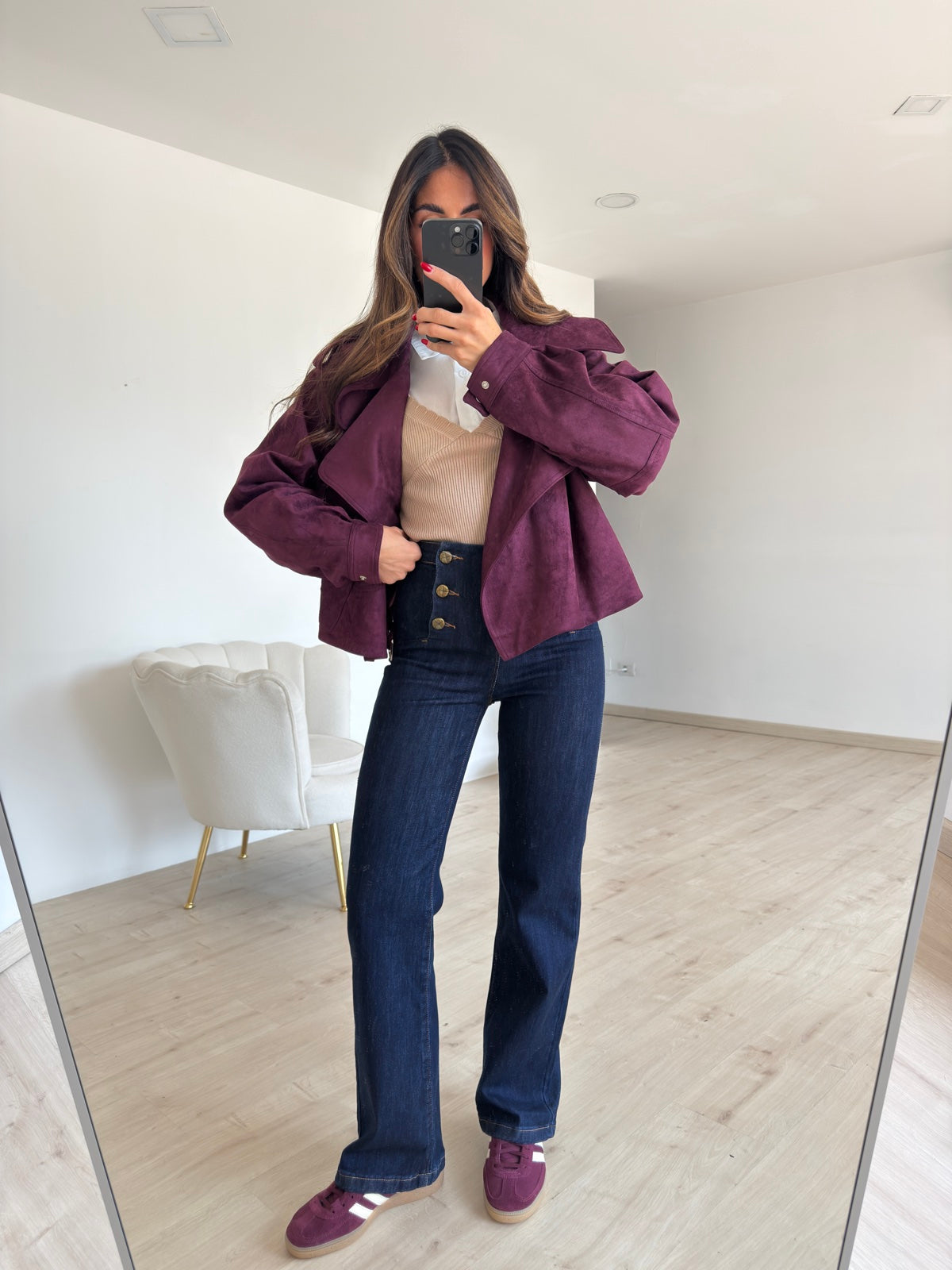 MU9121-BIKER SUEDE WINE