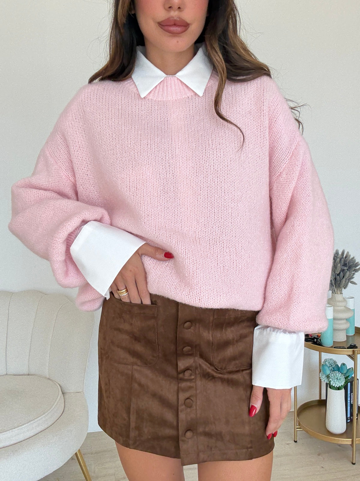 27012-MINI GONNA BOTTONCINI IN SUEDE