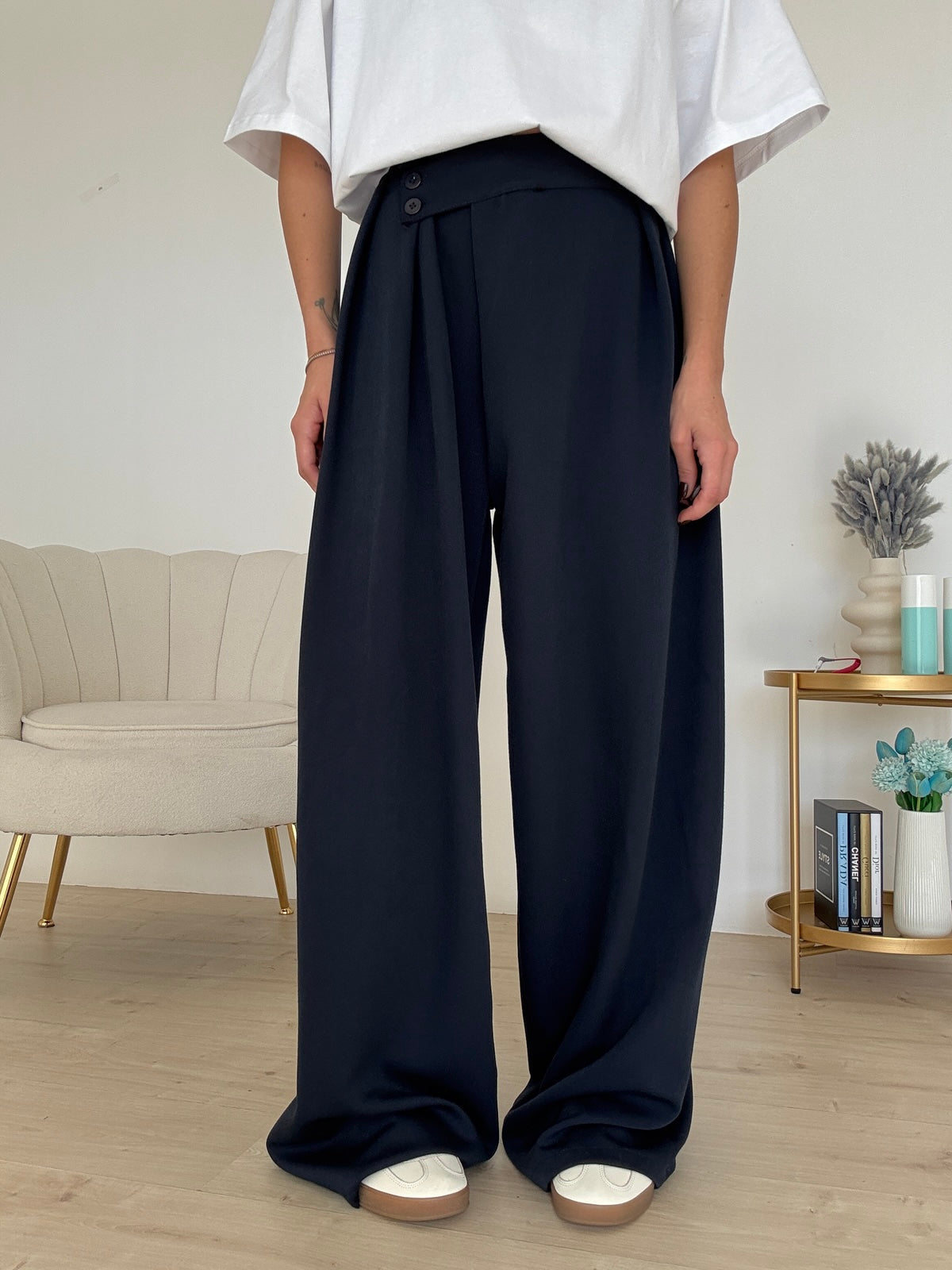 PANTALONE PALAZZO EXTRA-BLU NAVY