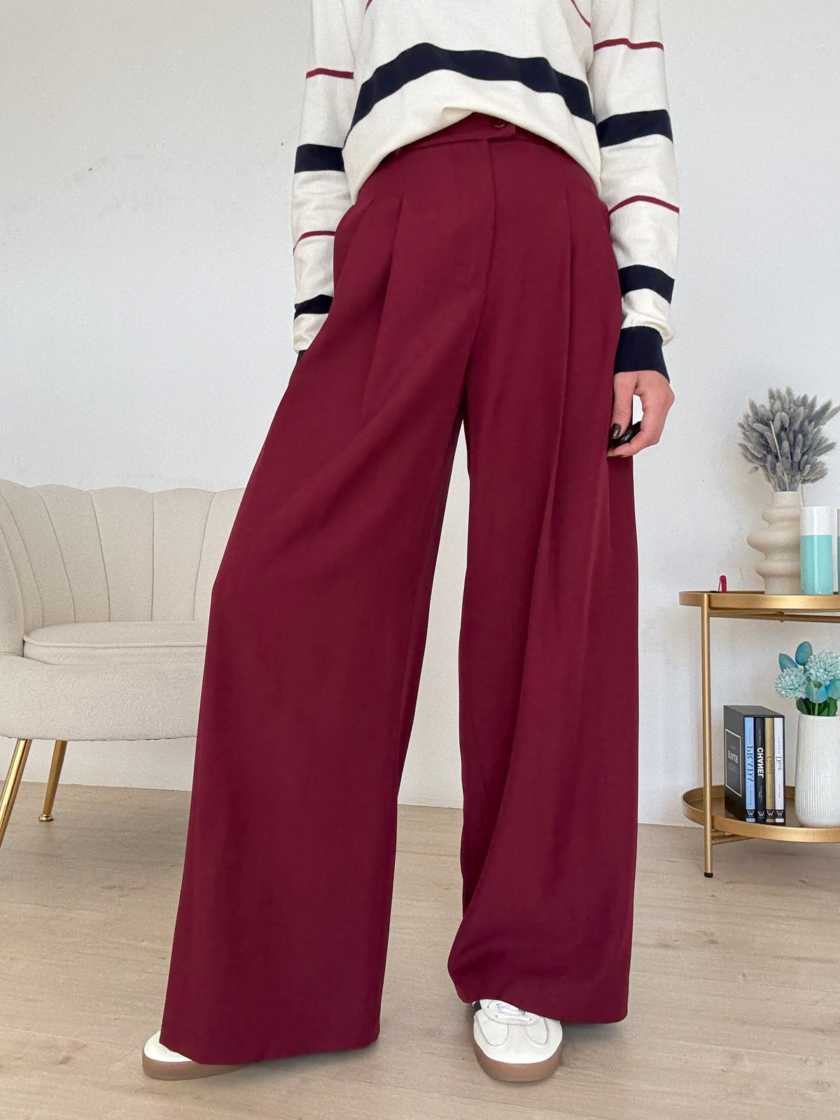 NEW PANTALONE PALAZZO BORDEAUX