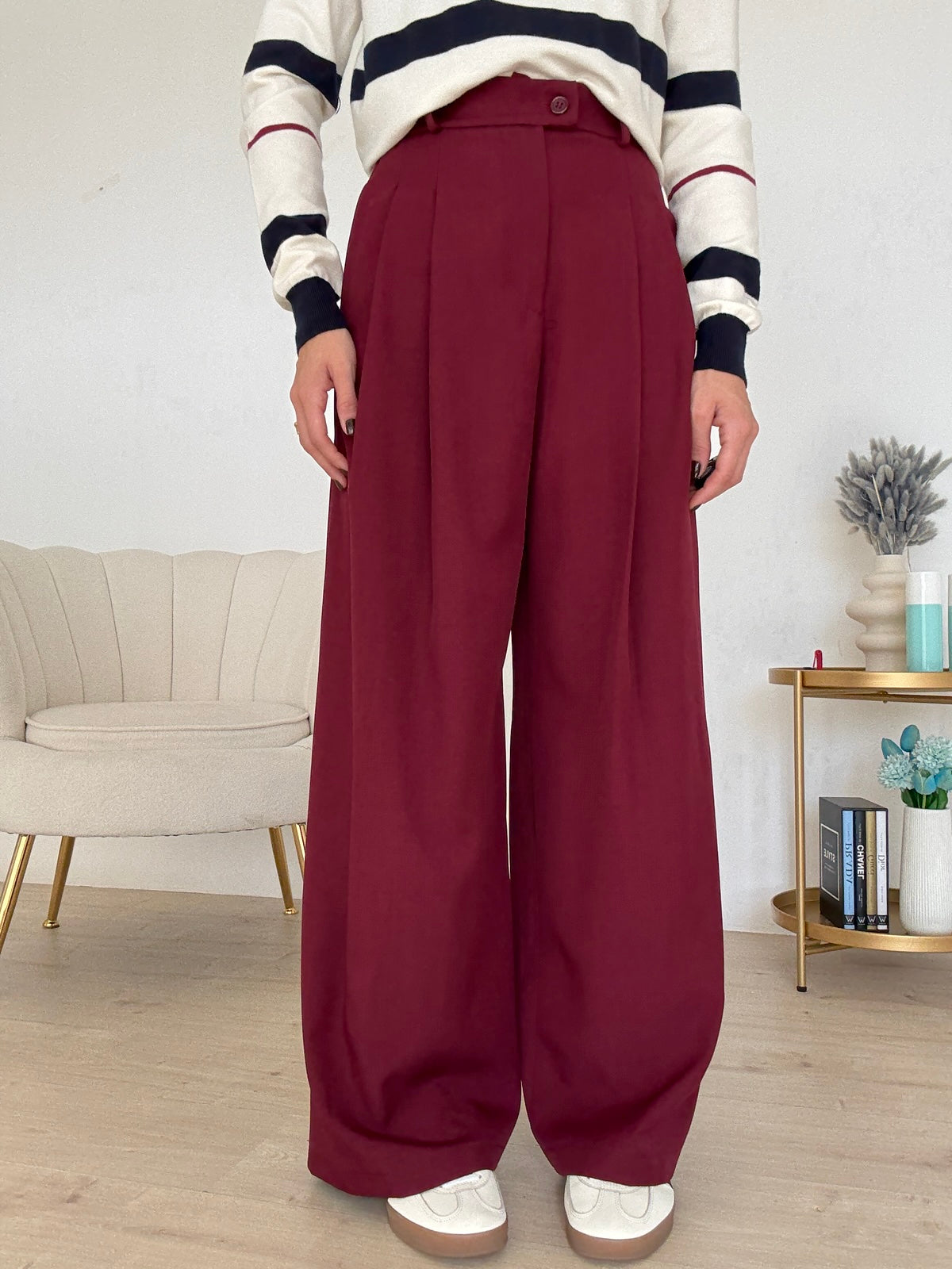 NEW PANTALONE PALAZZO BORDEAUX