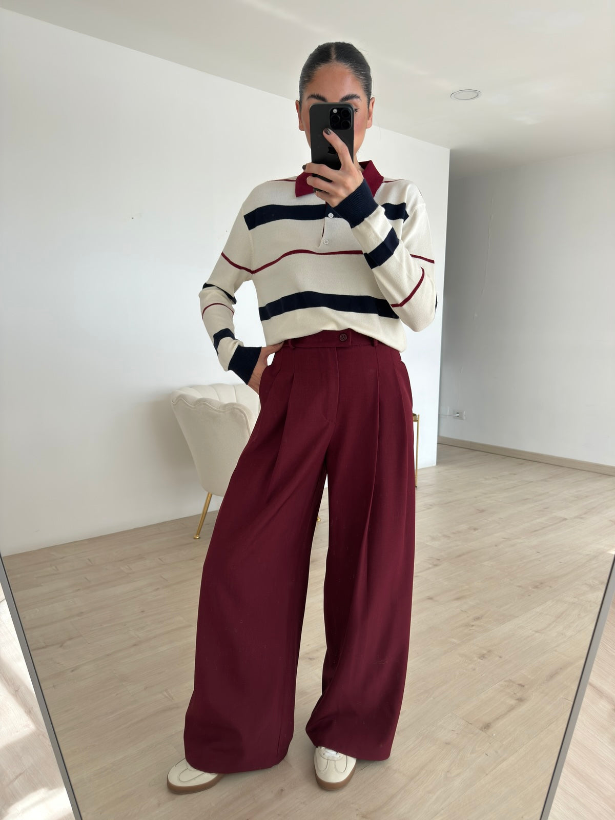 NEW PANTALONE PALAZZO BORDEAUX