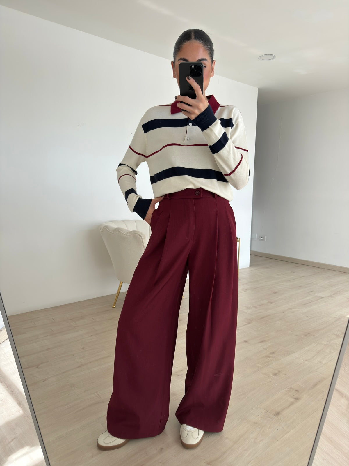 NEW PANTALONE PALAZZO BORDEAUX
