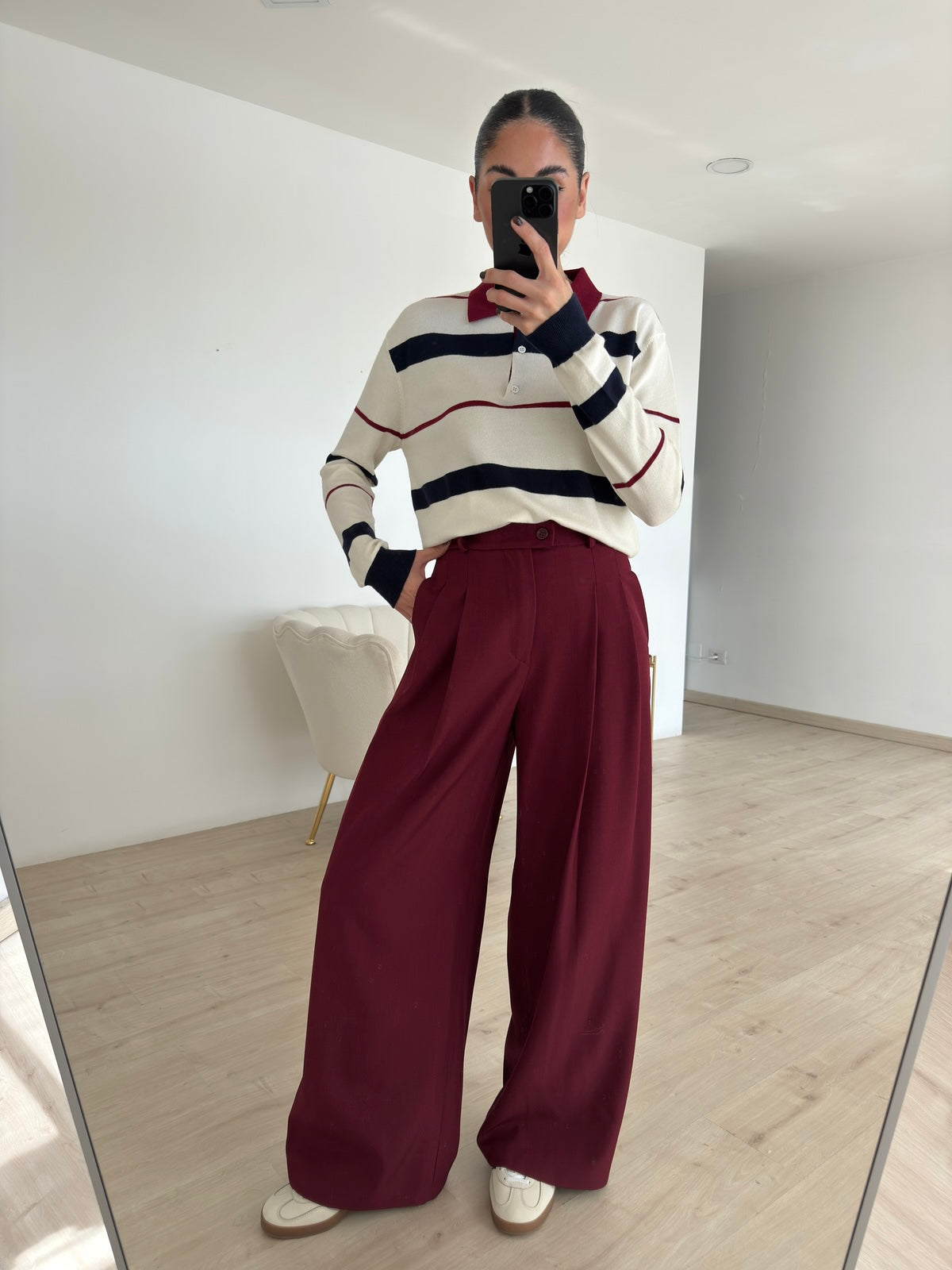 NEW PANTALONE PALAZZO BORDEAUX