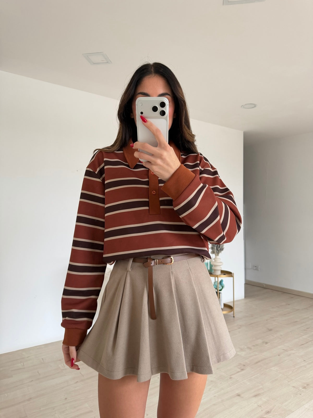 MINI GONNA FLAMY TAUPE