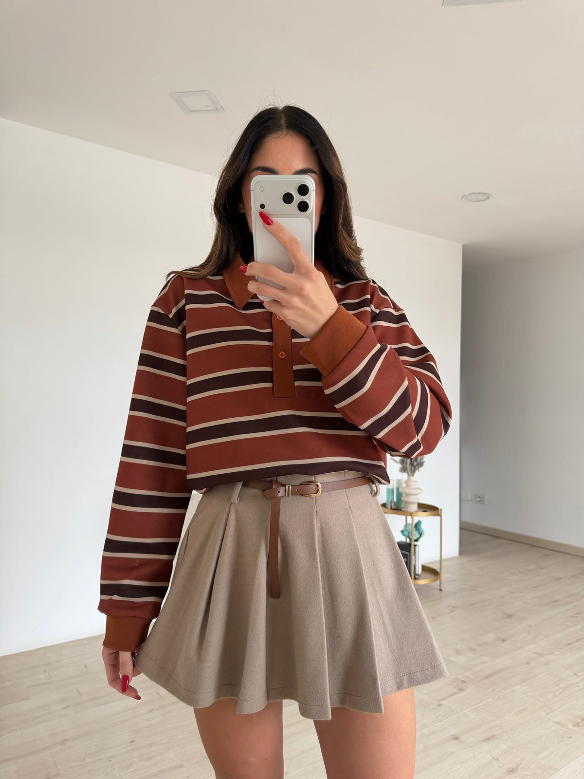 MINI GONNA FLAMY TAUPE