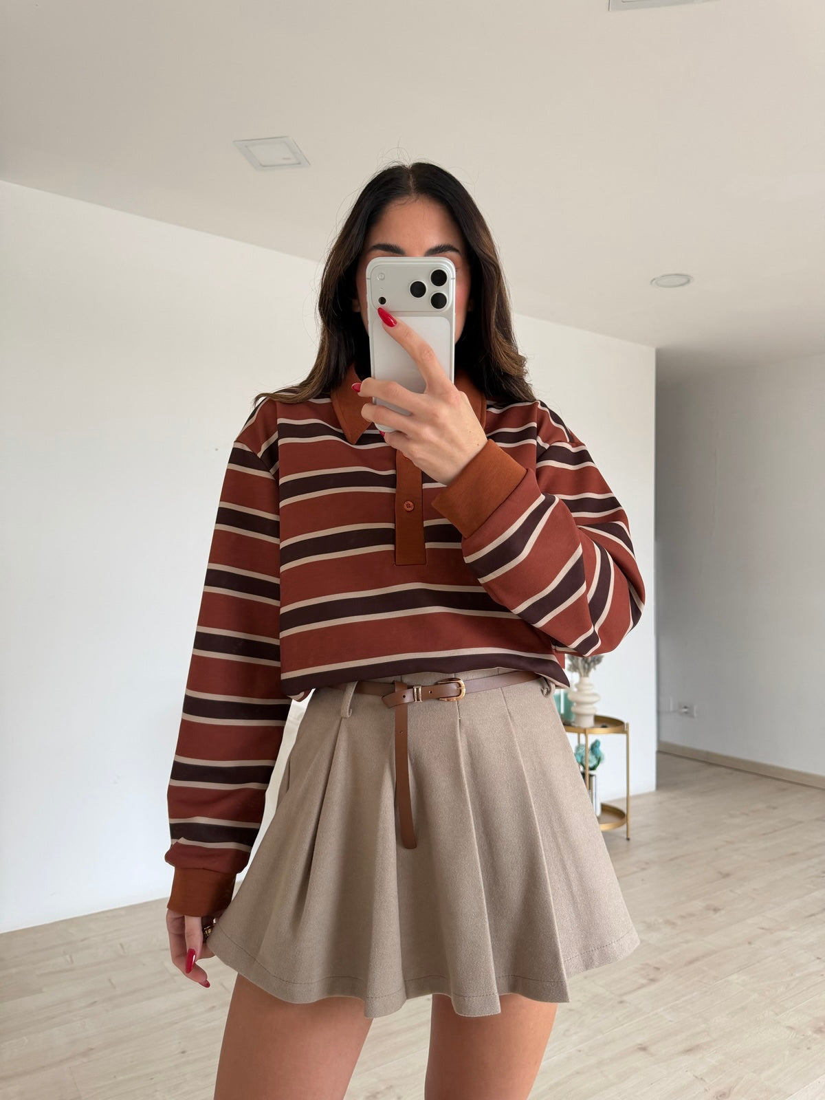 MINI GONNA FLAMY TAUPE