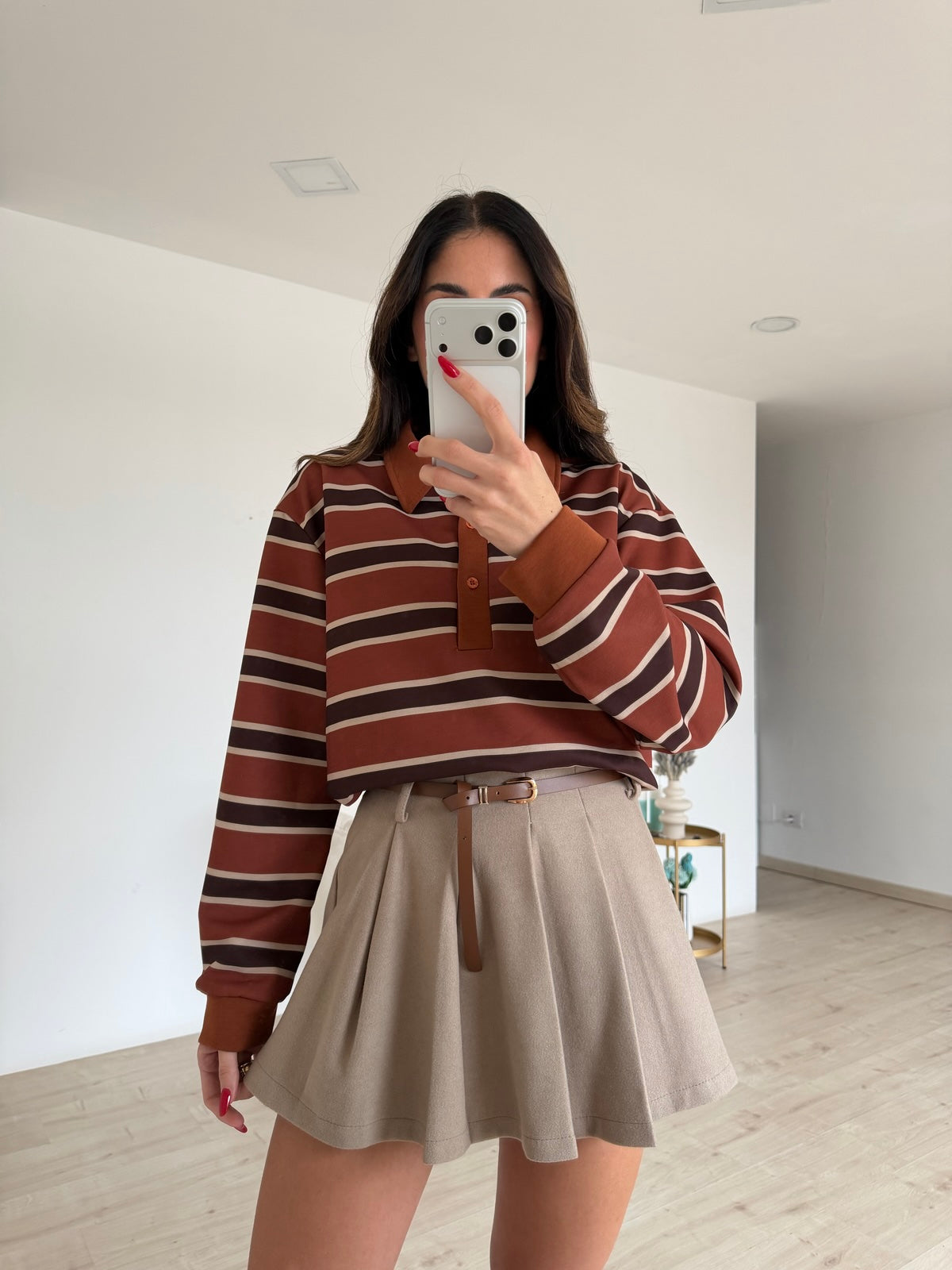 MINI GONNA FLAMY TAUPE