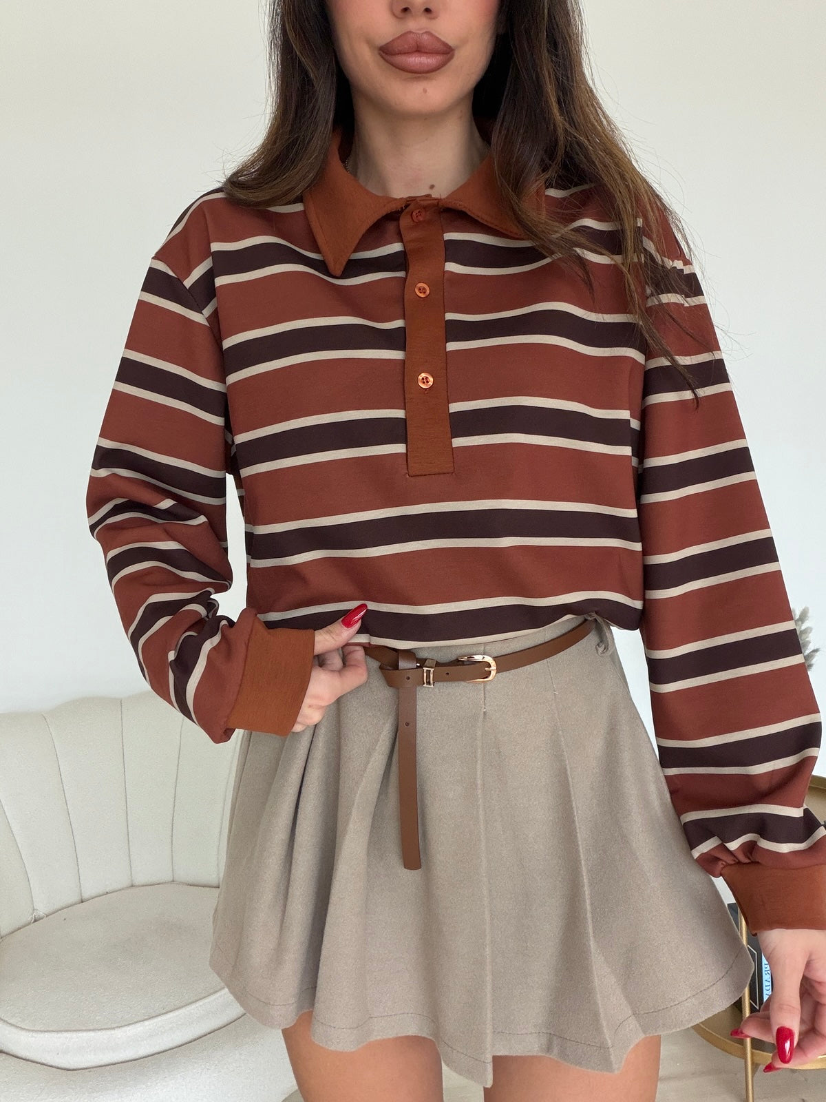 MINI GONNA FLAMY TAUPE