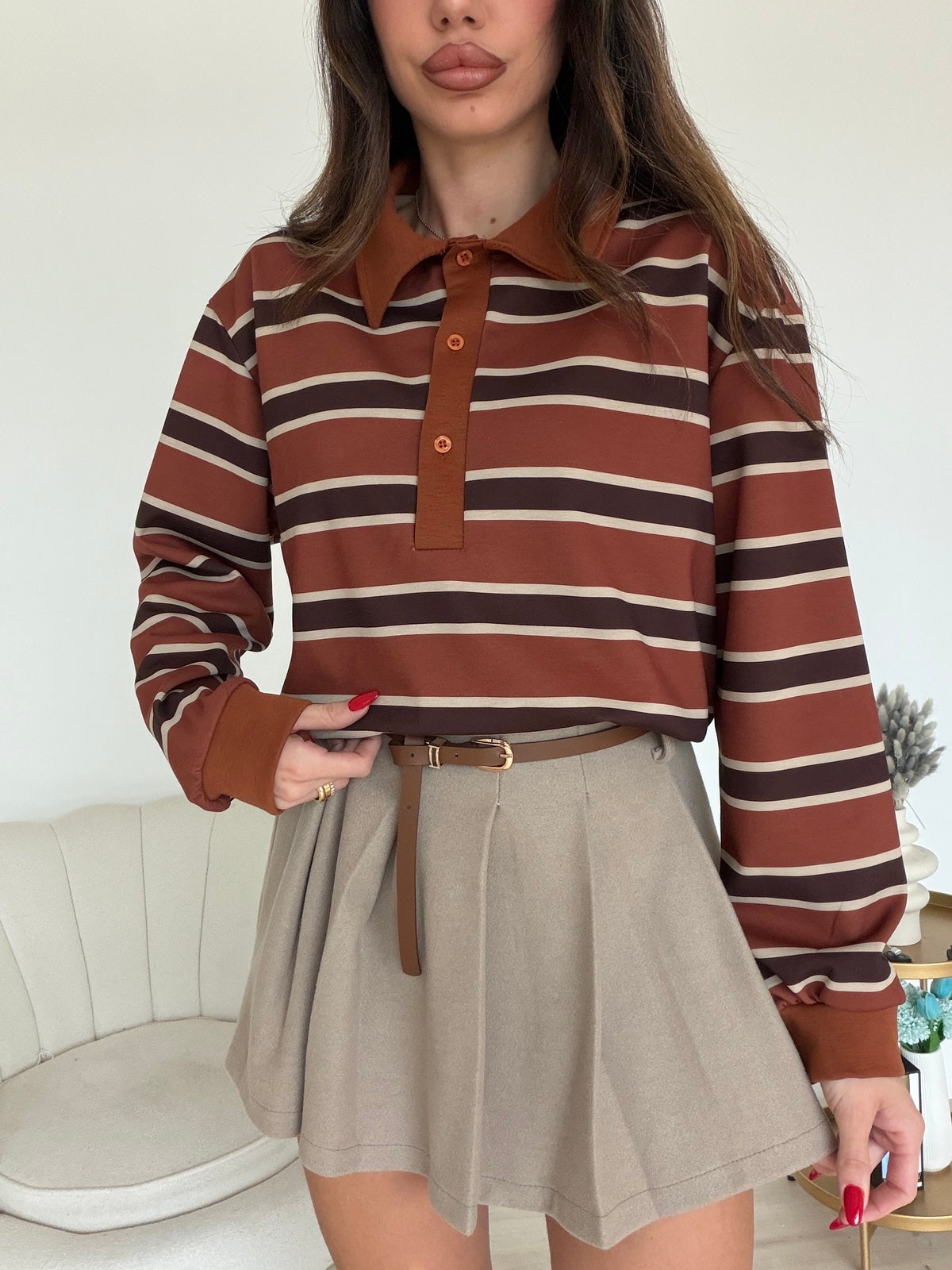 MINI GONNA FLAMY TAUPE