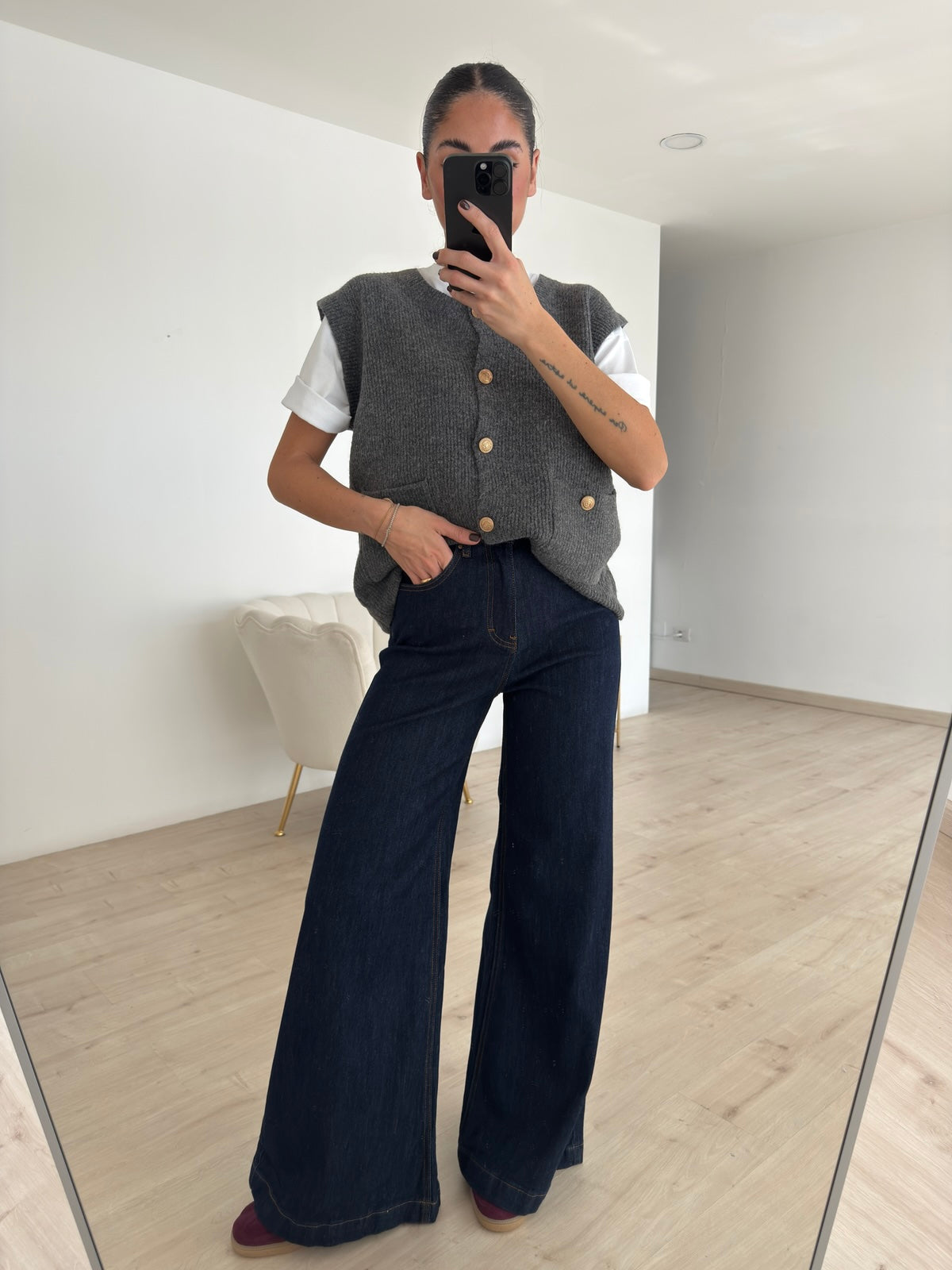 CY223-JEANS PALAZZO EXTRA BLU DENIM